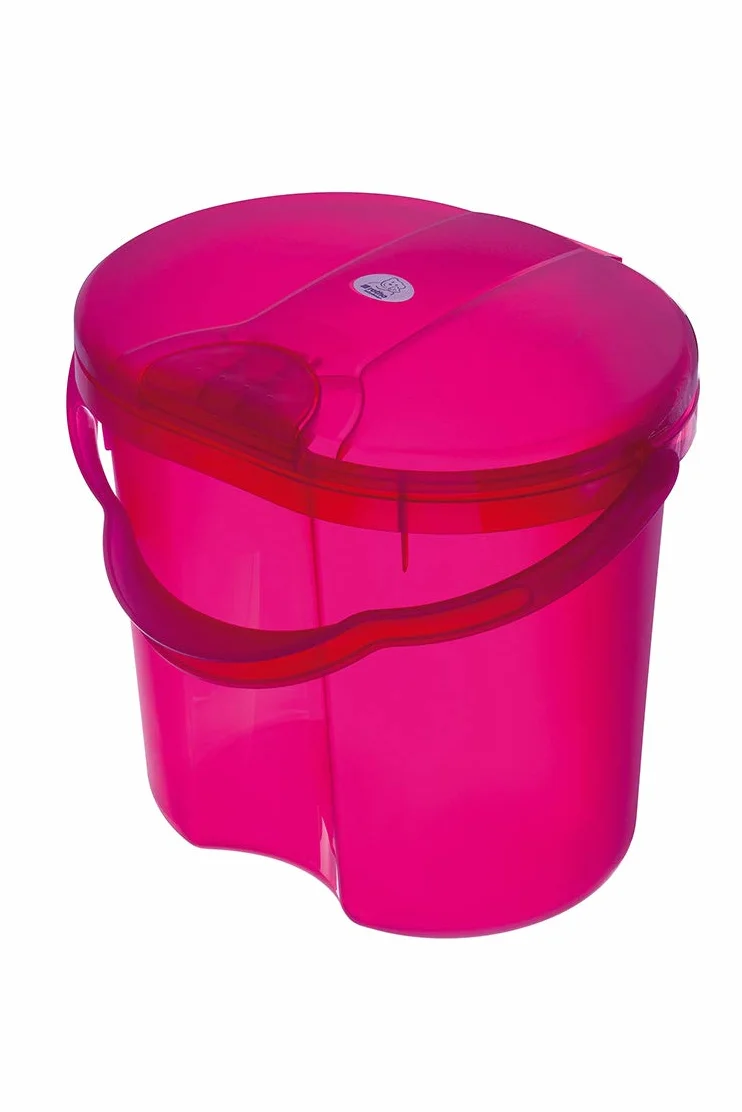 Rotho Babydesign TOP 200020210 kosz na pieluchy z pokrywką, 11 l, od 0 miesięcy, półprzezroczysty różowy, 11 l