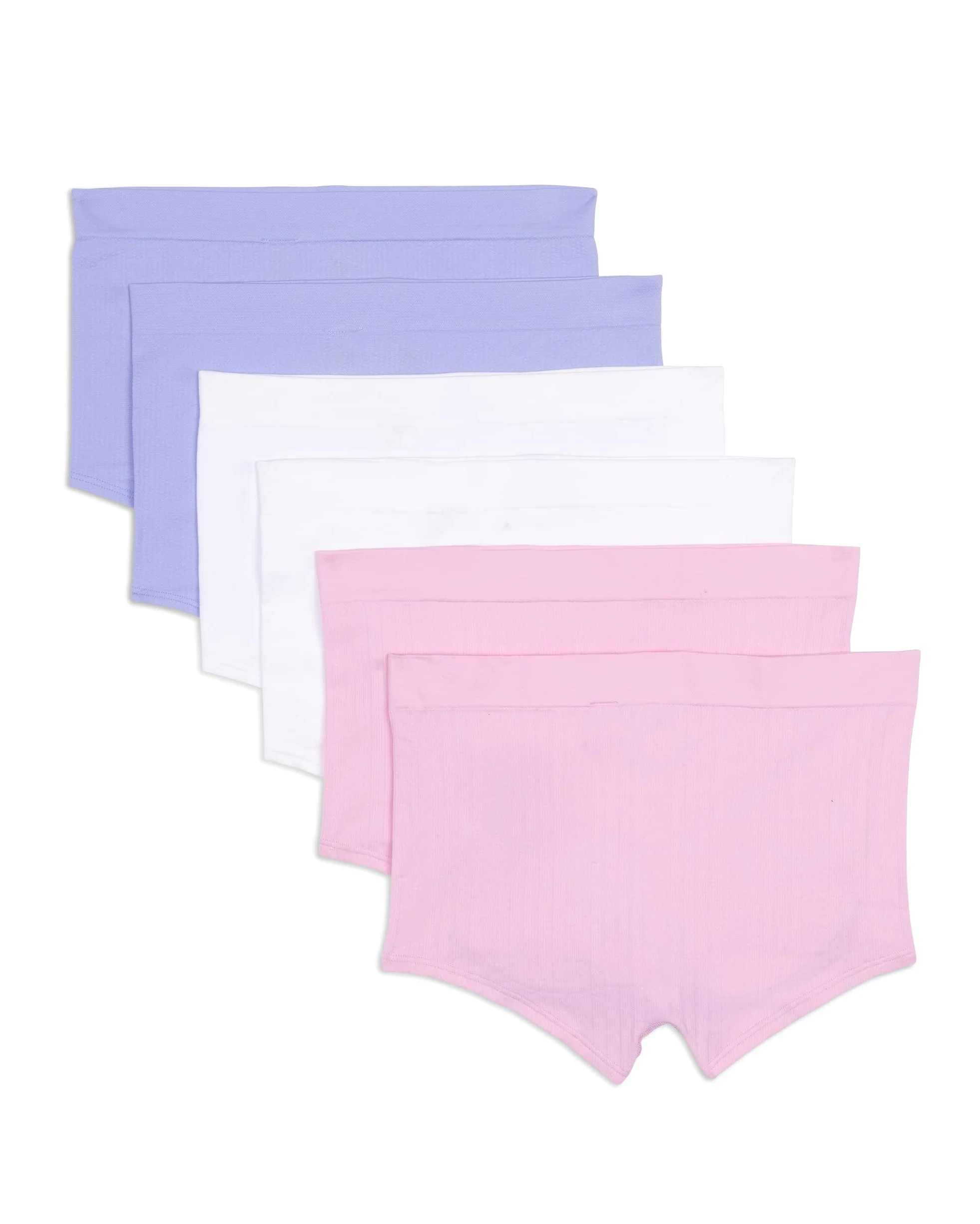 adidas Damskie krótkie majtki chłopięce, Wonder Pink żebrowany/biały/fioletowy odcień, S