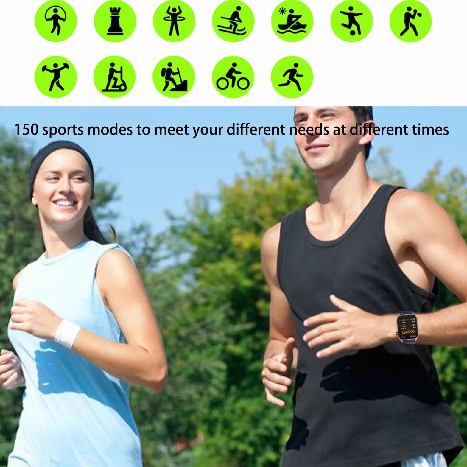 Smartwatch Dla Mężczyzn I Kobiet Ekran HD 2,04 Cala SOS Połączenia Bluetooth Tracker Fitness Monitorowanie Temperatury Ciała W Czasie Rzeczywistym I Zdrowego Snu Krokomierz Dla IOS/Android,B