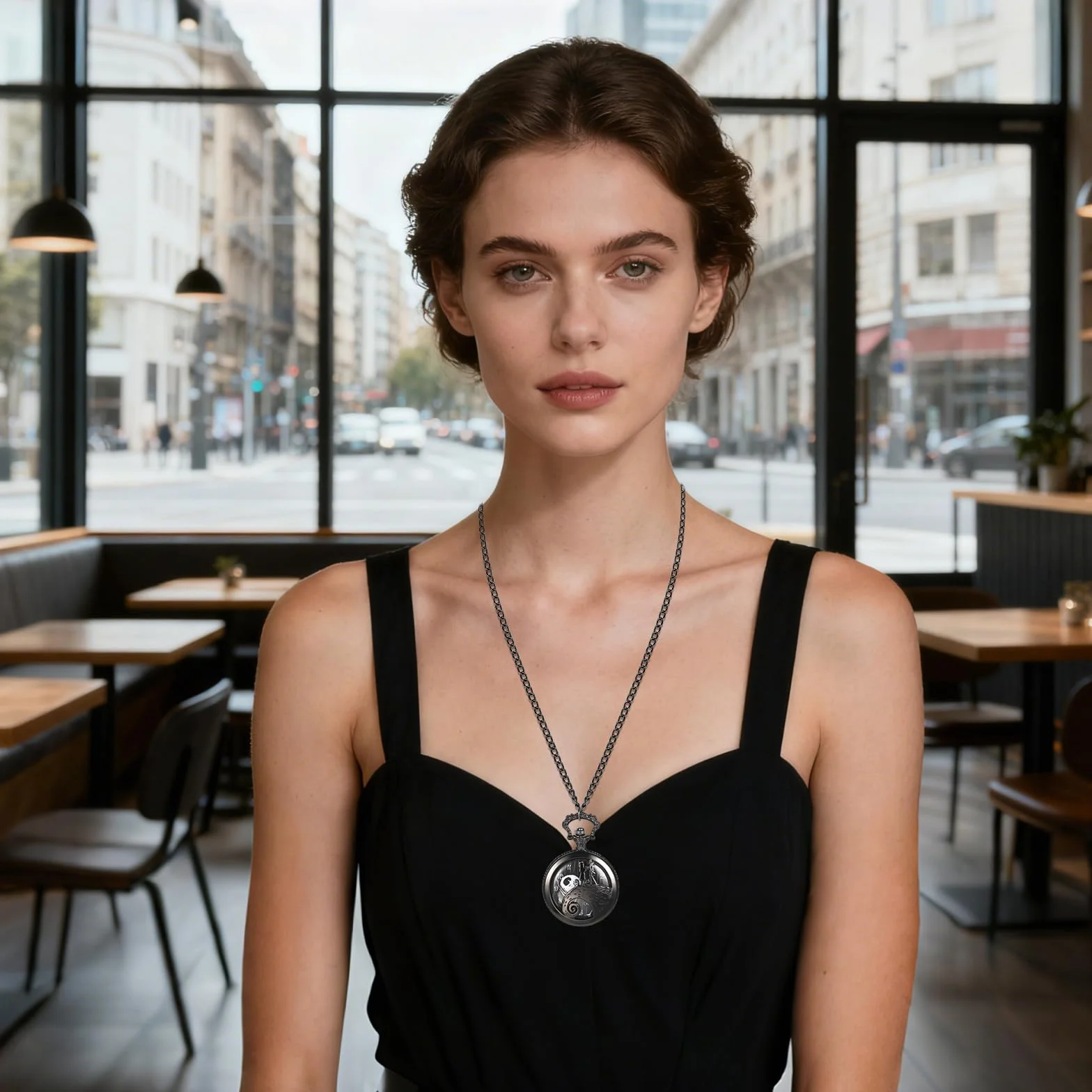 JewelryWe Zegarek kieszonkowy dla pary uroczy duch para numery zegarek kieszonkowy ze stopu dla mężczyzn kobiet