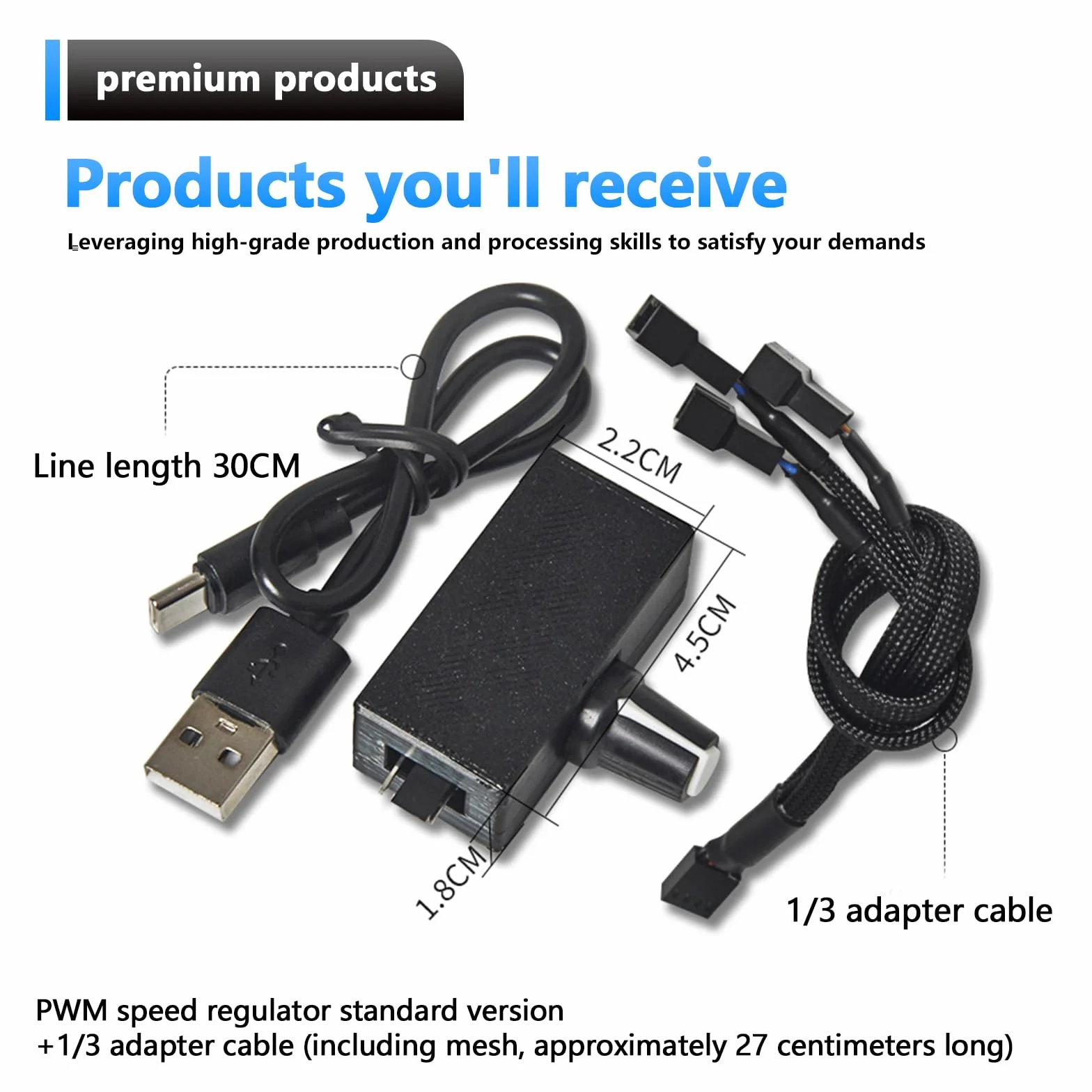 PWM sterowanie wentylatorem, 4-pinowy regulator prędkości PWM, kontroler wentylatora, zasilacz USB typu C, 12 V DC-DC Boost Converter do samodzielnego chłodzenia wodą i sterowania wentylatorem, łatwy