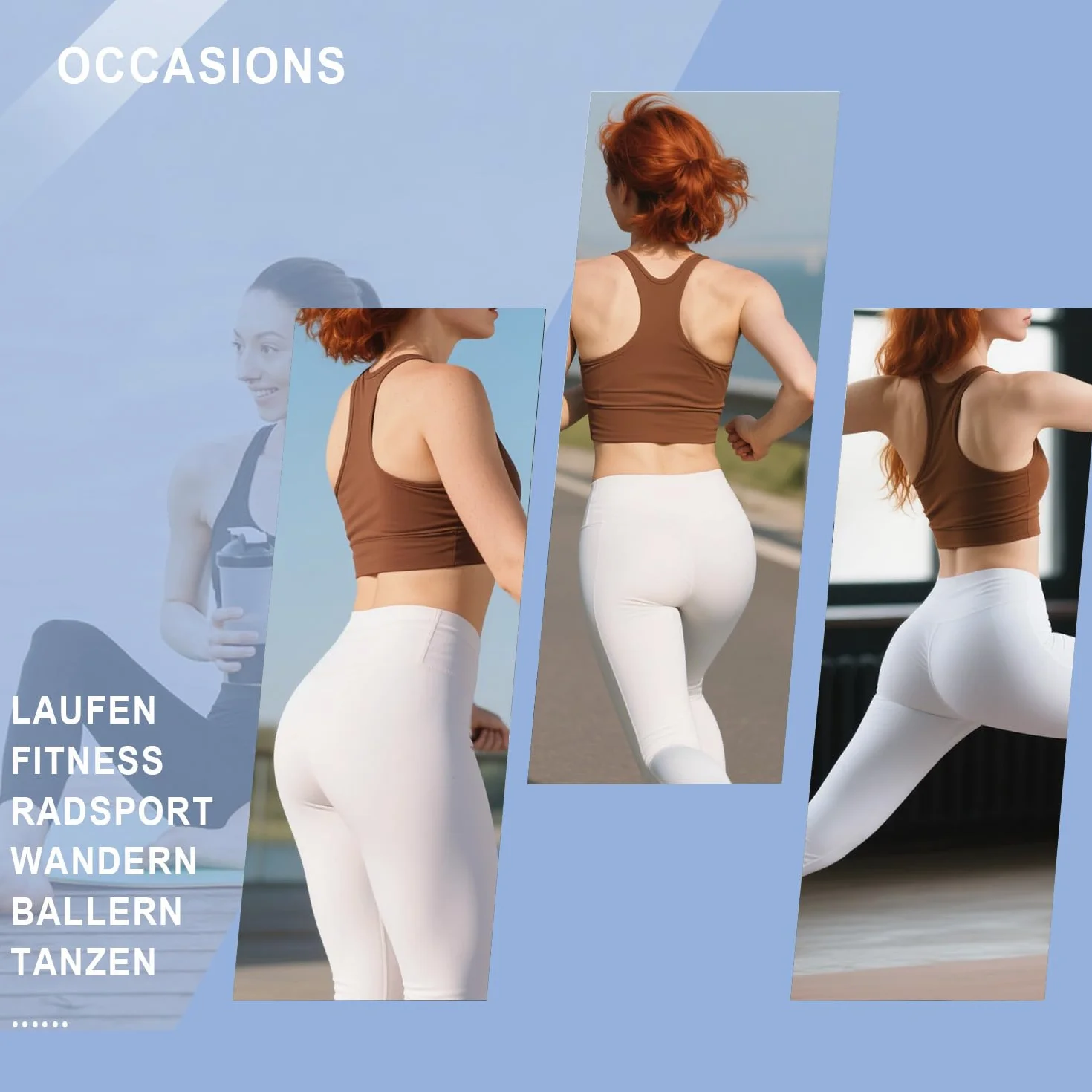 Voarge Legginsy damskie z wysokim stanem, sportowe, oddychające spodnie do jogi, spodnie sportowe do jogi
