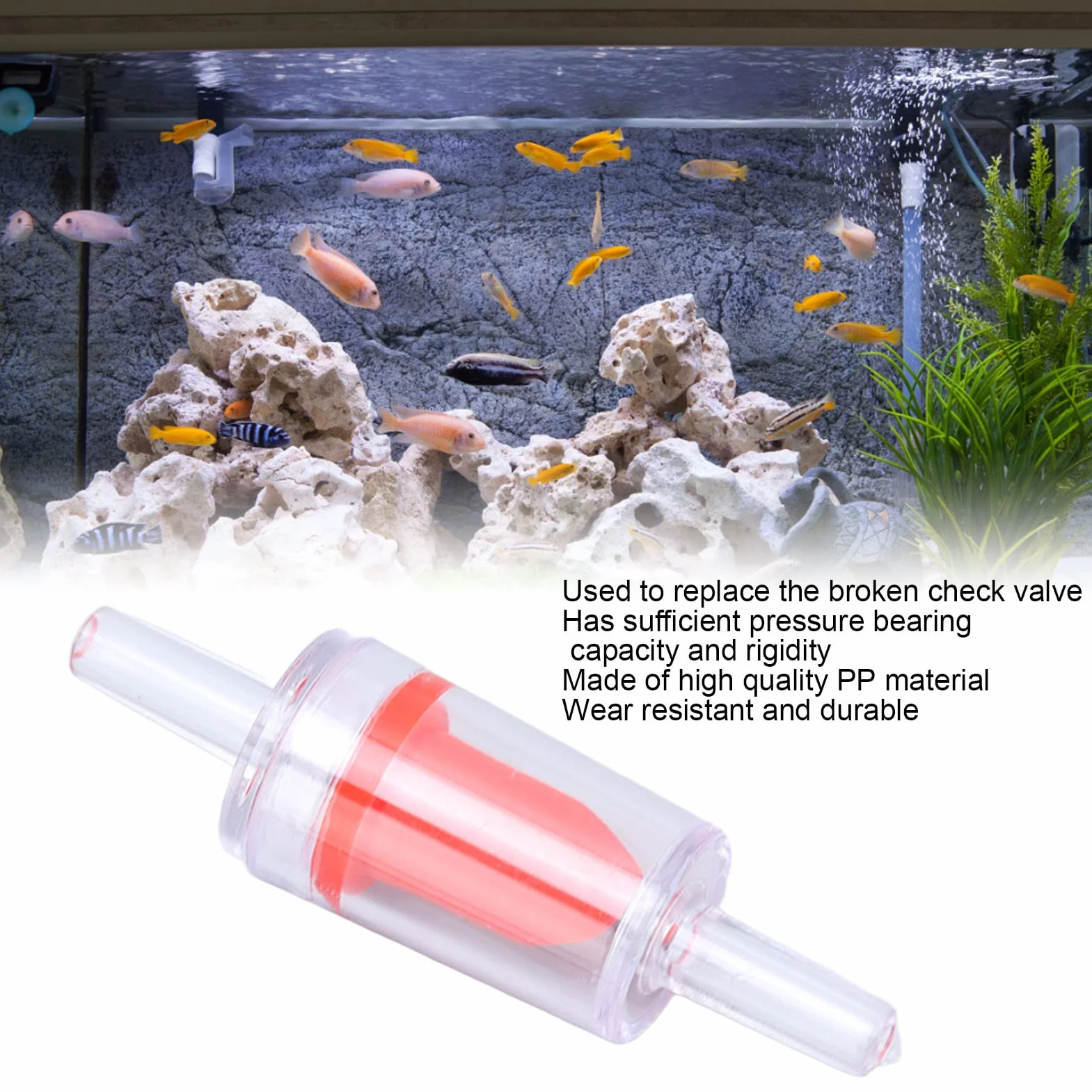 YUYTE 10pcs Zawór Kontrolny Akwarium w jedną stronę Zawór Zatrzymania 4 Mm Pp Pompa Powietrza Kontroli Wody dla Akwarium Zbiornika żywnościowego Medycyny Chemikalia (4mm czerwony)