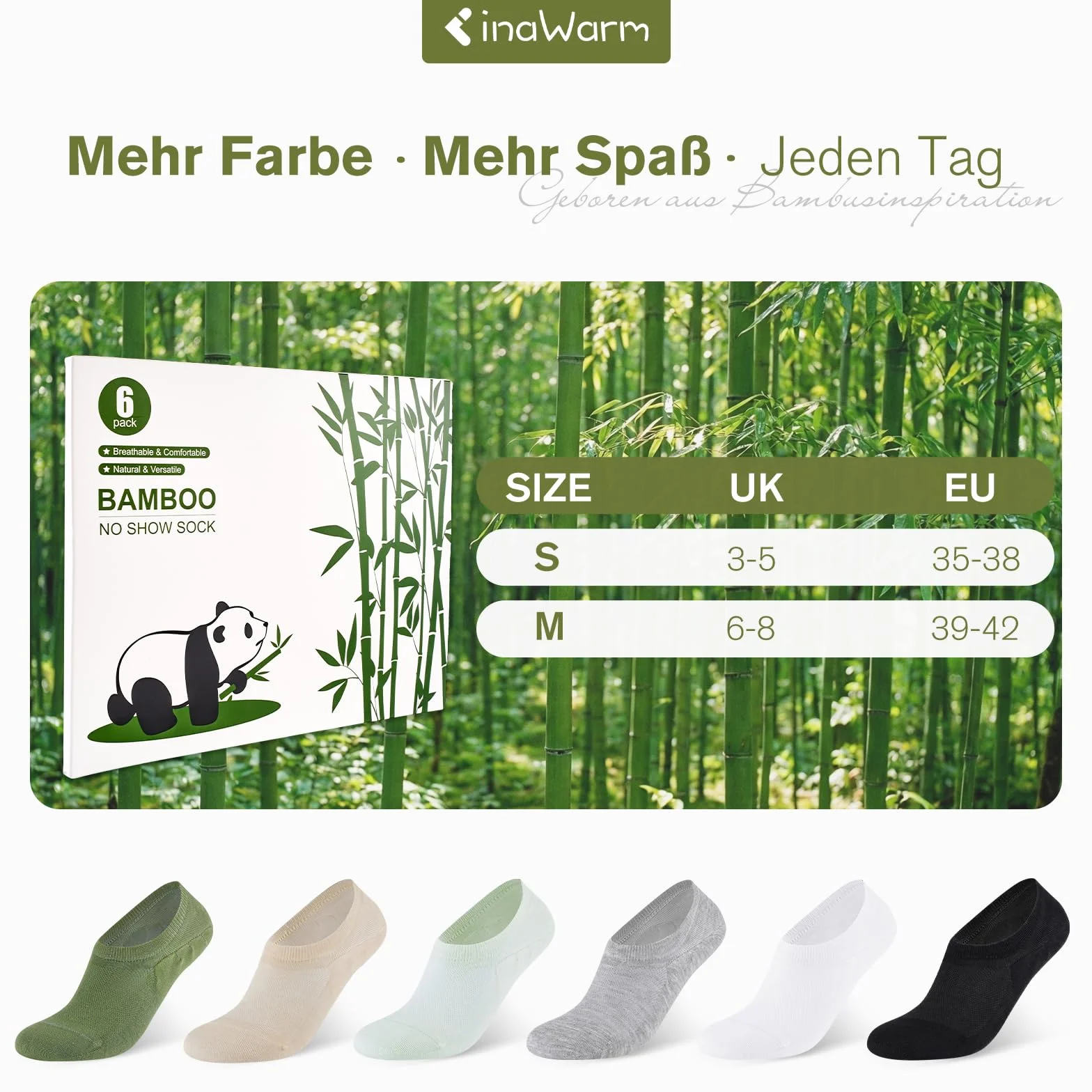 Bambusowe skarpety do sneakersów, 6/10 par, oddychające, niewidoczne skarpety do sneakersów z antypoślizgowym silikonem