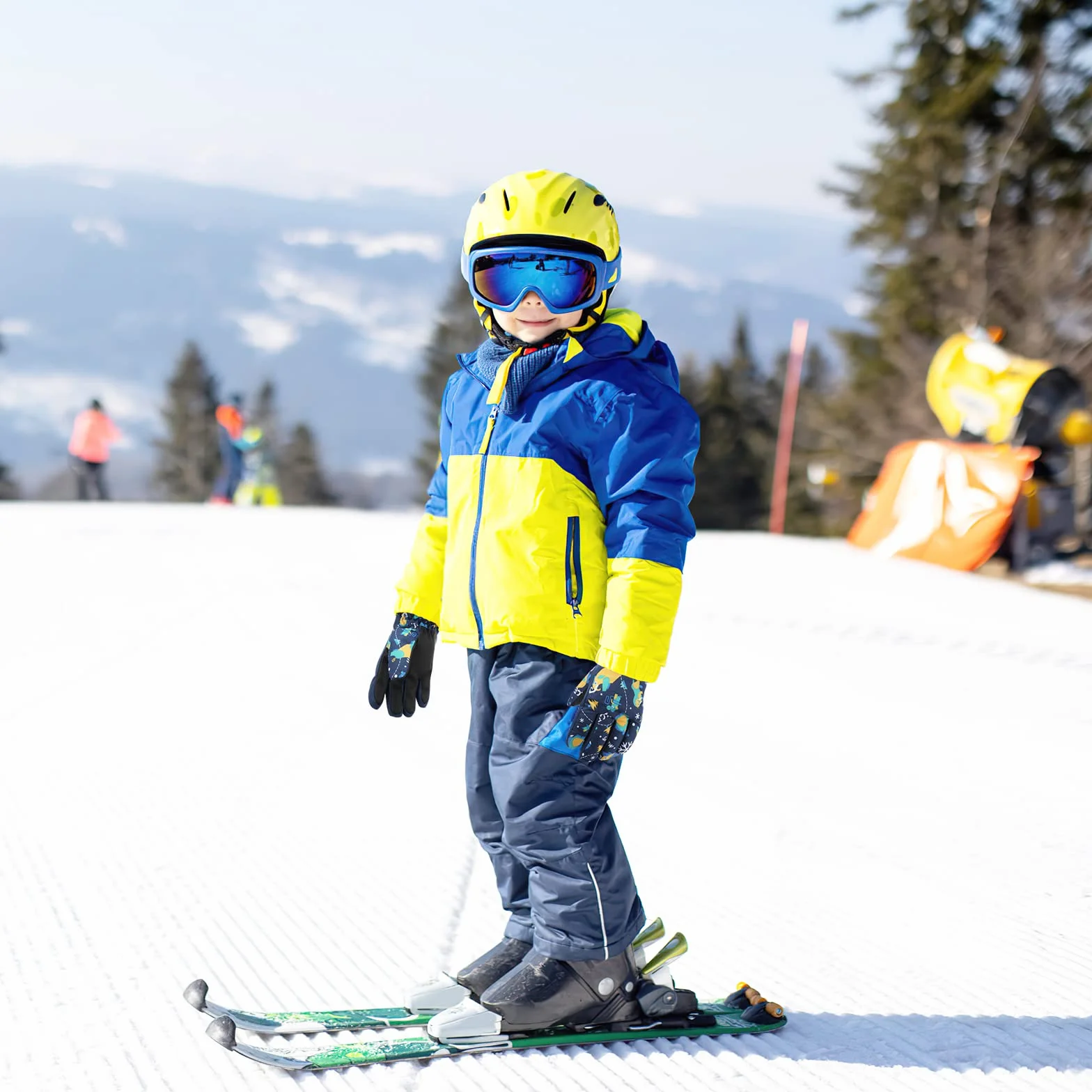 QKURT dziecięce rękawiczki narciarskie, rękawice narciarskie Zimowe rękawiczki dla dziewcząt i chłopców dla chłopców 4-13 lat Sanki snowboard Jazda na rowerze Jazda na rowerze Bieganie i zajęcia na