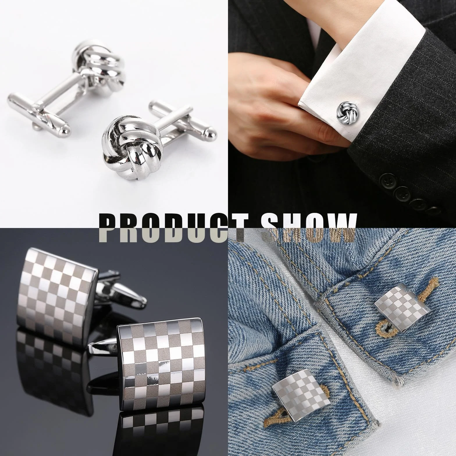 DKDDSSS 6 par spinek do mankietów dla mężczyzn, spinki do mankietów dla mężczyzn, czarne paski spinki do mankietów, modne spinki do mankietów w paski retro, na wesele, przyjęcie, biznesowe, smokingi