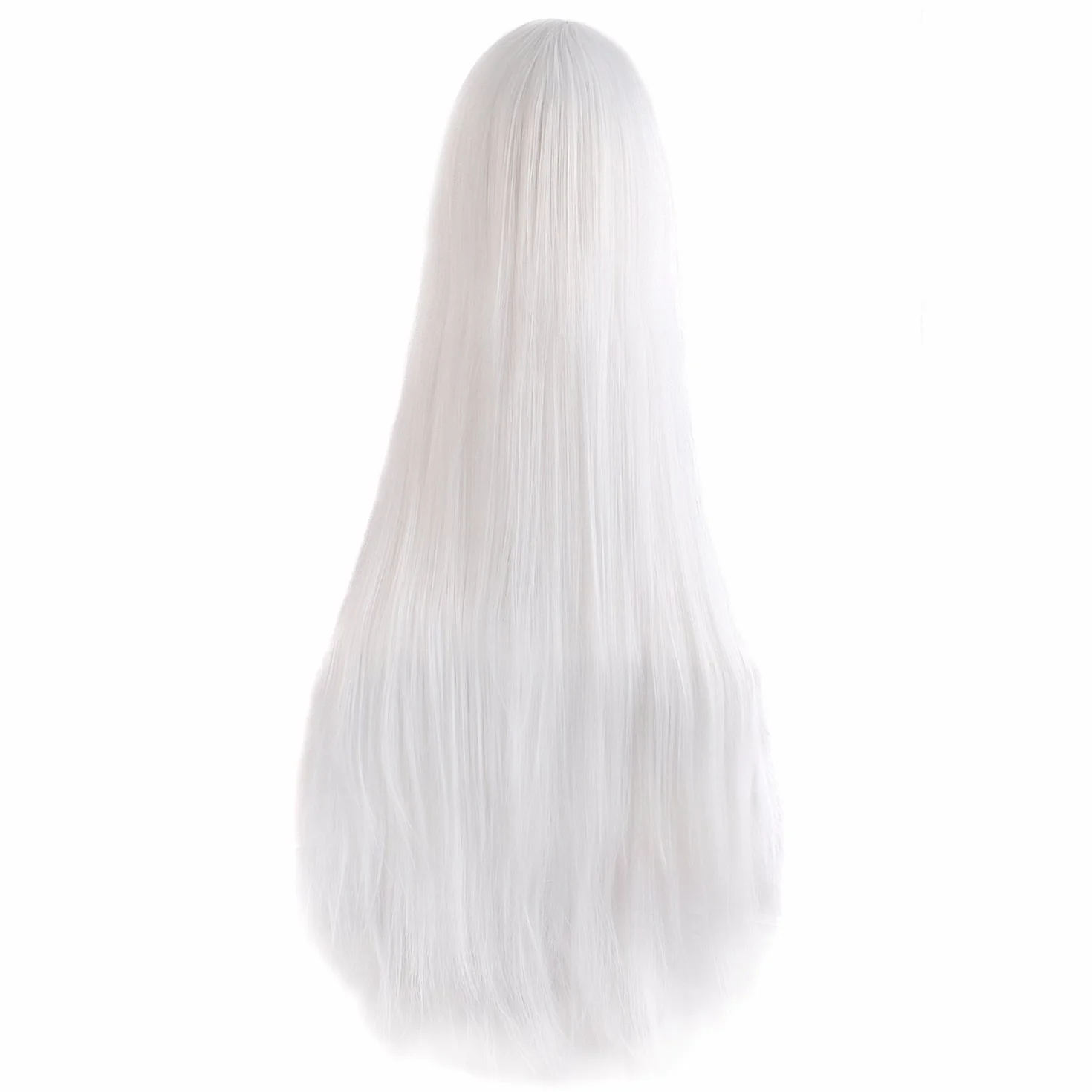 MapofBeauty 100 cm Rzebi Grzywka Dugo Proste Wysoki Temperatura Bonnik Cosplay Kostium Anime Peruki (Biay)