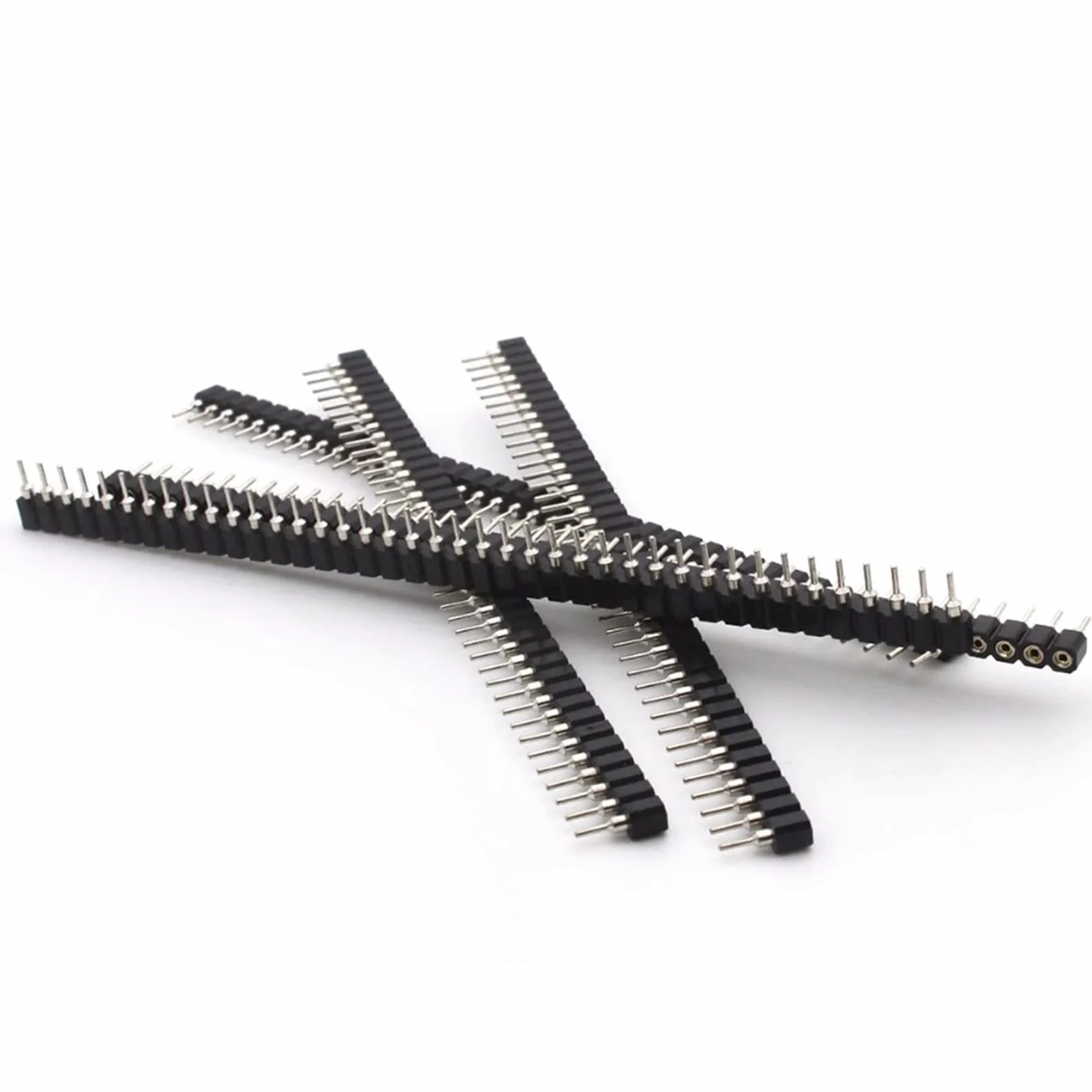 Nikou 5 sztuk 1x40P 2.54mm Round Hole Header Tin Single Row 40Pin PCB IC Crystal Socket Connector do płytek drukowanych, eksperymentów obwodów