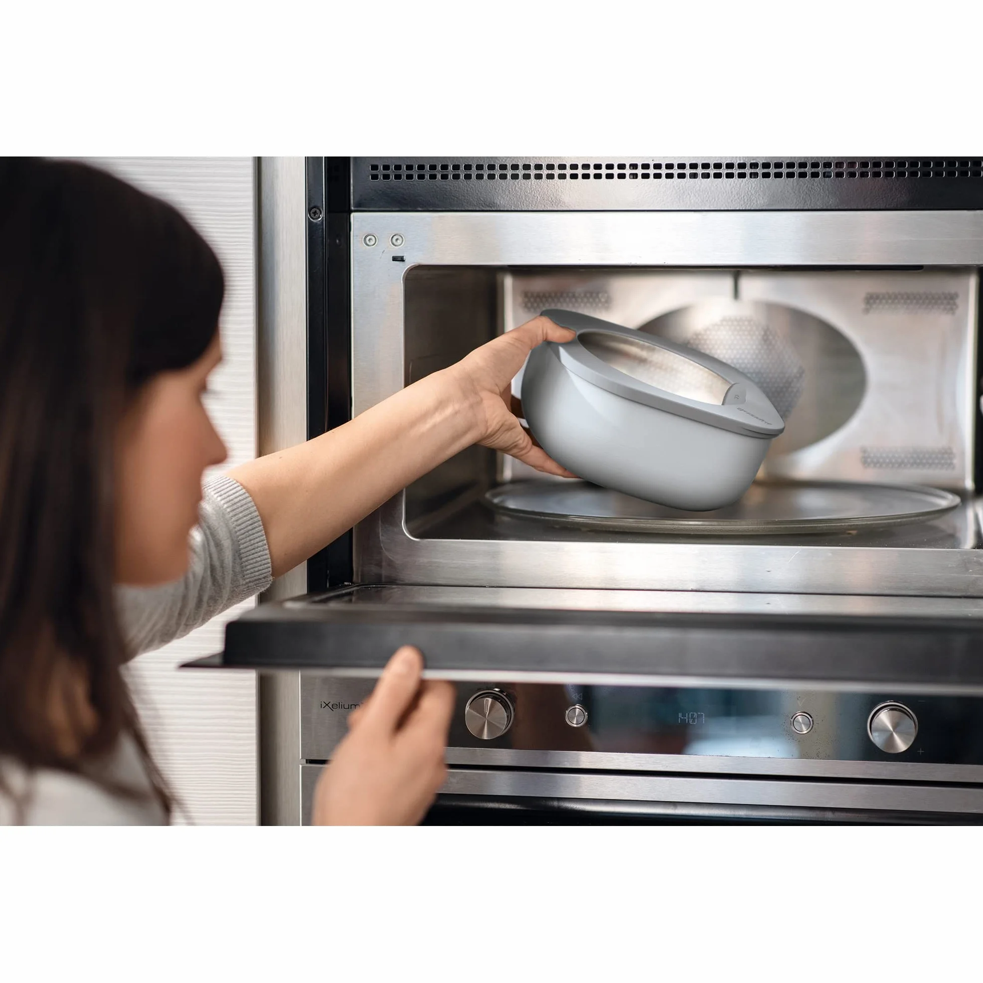 Guzzini 170705177 Kitchen Active Design hermetyczne pojemniki, PP|TPR, 2800 mililitrów, szary (ciemnoszary)