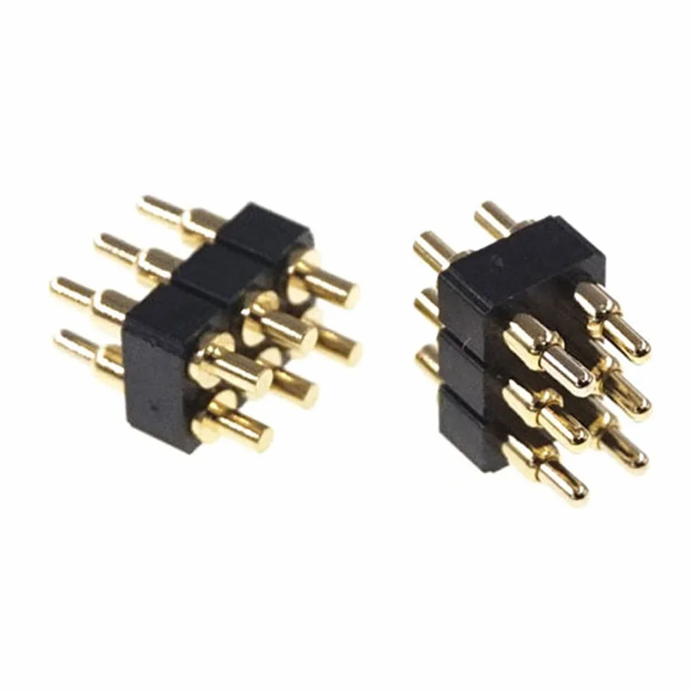 2PCS Złącze Pinowe Z Obciążeniem Sprężynowym Pogo 6-Pozycja 2×3 Pitch 2.54 Siatka Podwójny Rzęd 7.0MM Wysokość Przez Otwory PCB DIP