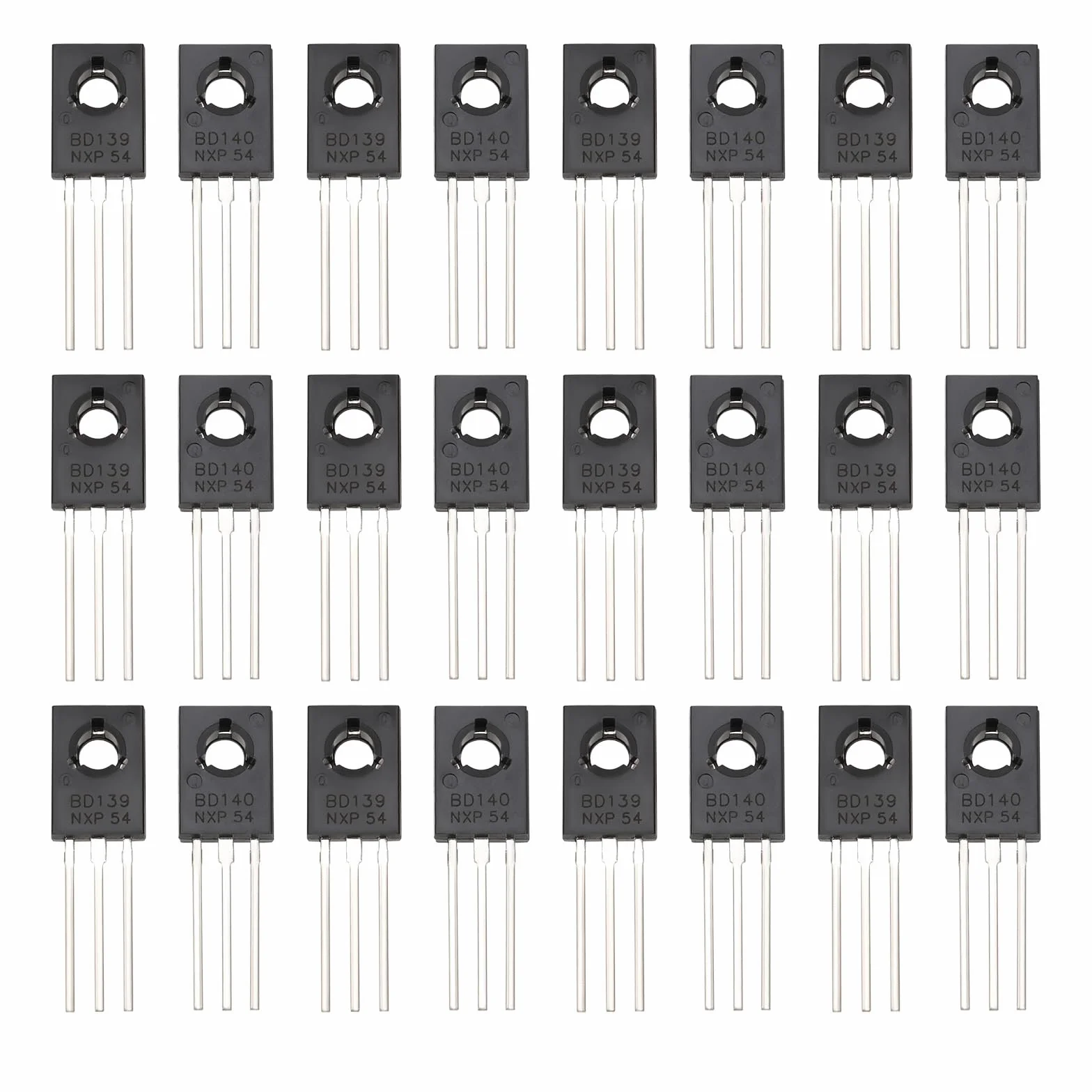 The Lord of the Tools 40 szt. BD139NPN BD140PNP 80V 1,5A pojedynczy tranzystor zawiera 20 szt. BD139 i 20 szt. tranzystora BD140 NPN PNP 1,5A/80V TO-126 tranzystor mocy