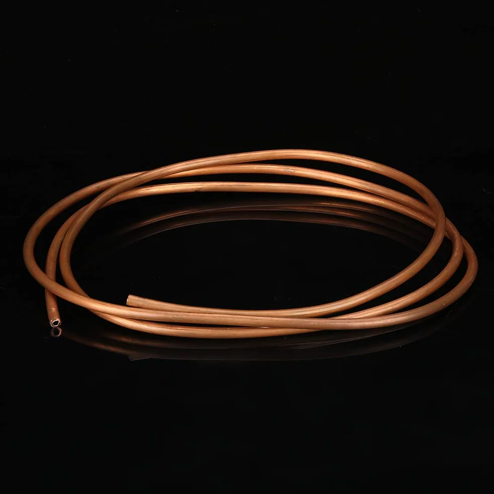 Rura miedziana 2M, OD 6mm x ID 4mm, miękka rura miedziana do generatorów, szyn zbiorczych, kabli, rozdzielnic, transformatorów i innych urządzeń elektrycznych, miedź T2