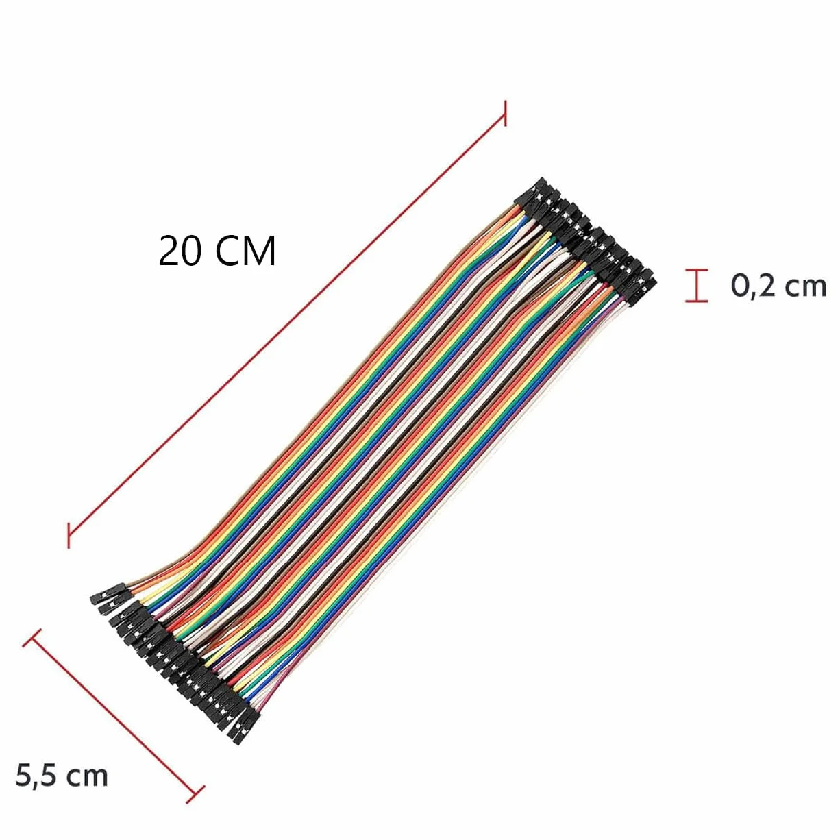 Kompatybilny kabel Dupont, zworka żeńska, płytka bazowa, 20 cm