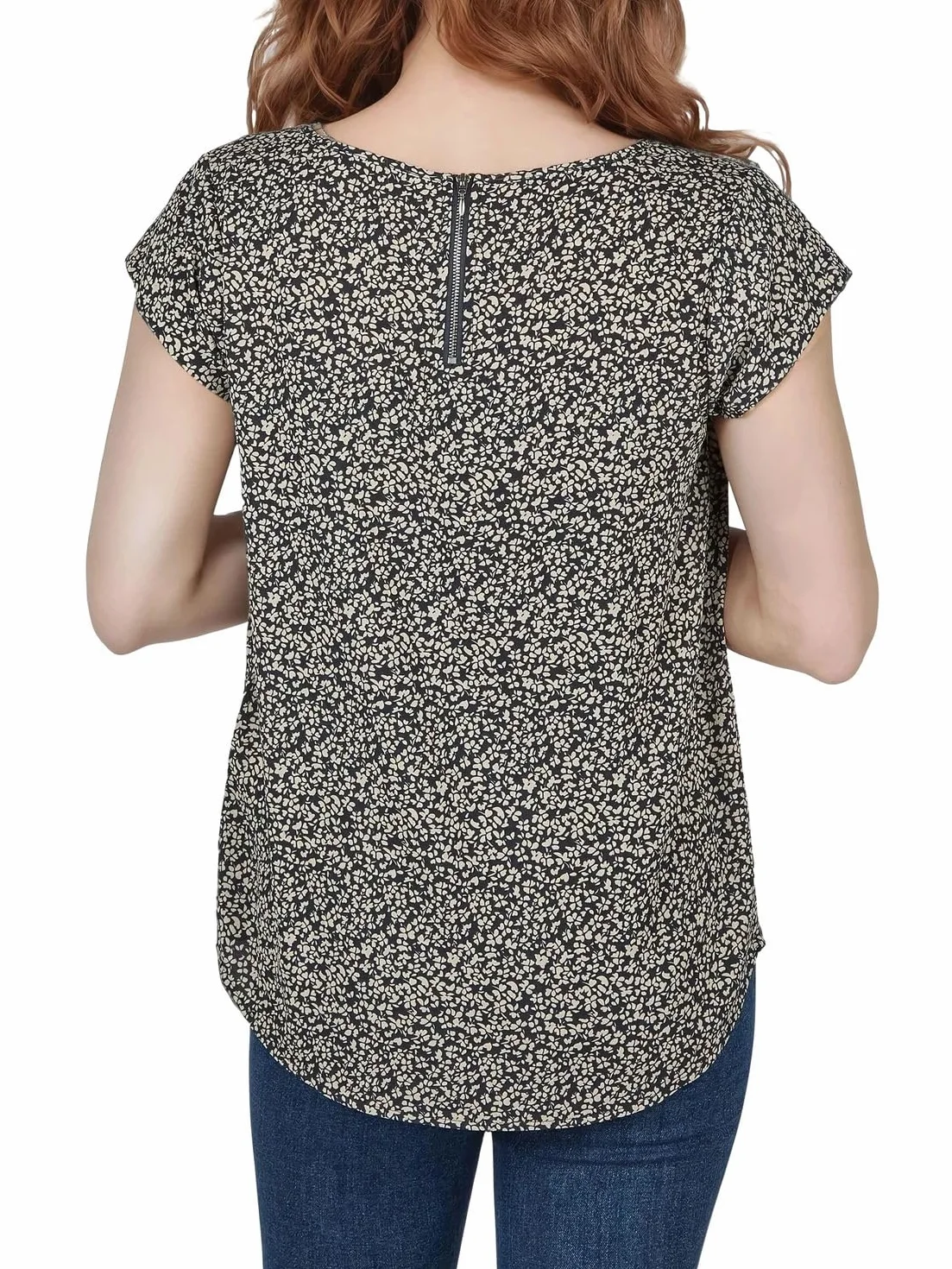 DENIMFY zestaw 2 koszulek damskich okrągły dekolt krótki rękaw czarny różowy zielony granatowy S M L XL XXL