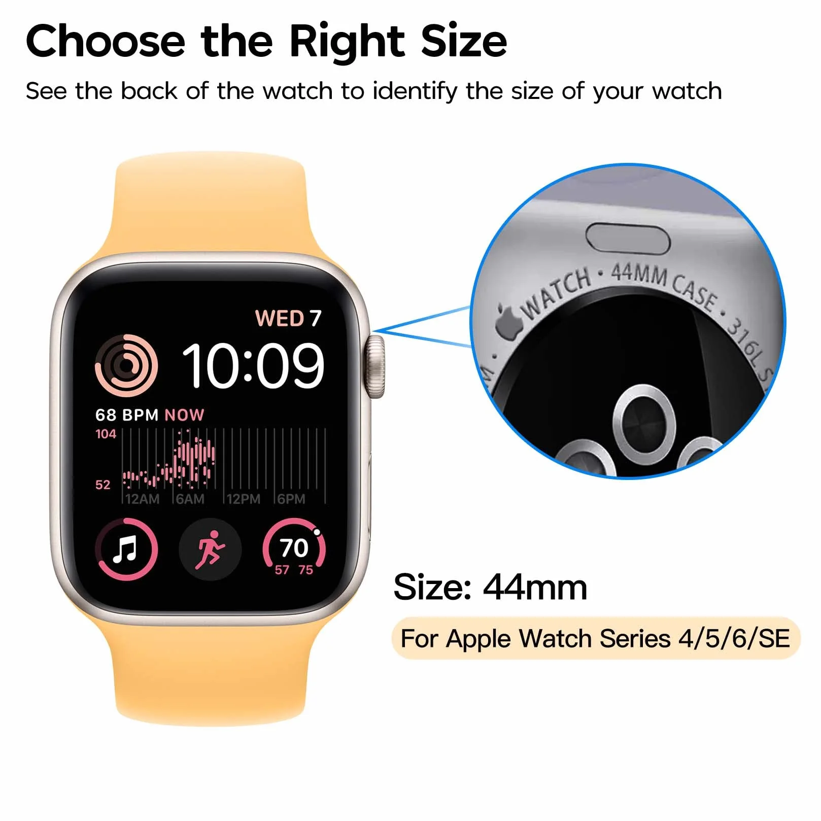 Mowei ochraniacz ekranu 44 mm do Apple Watch Series SE/4/5/6, szkło hartowane 3D 9H, pełne pokrycie bez pęcherzyków, wodoodporna osłona Infinite HD, 3-pak (2022)