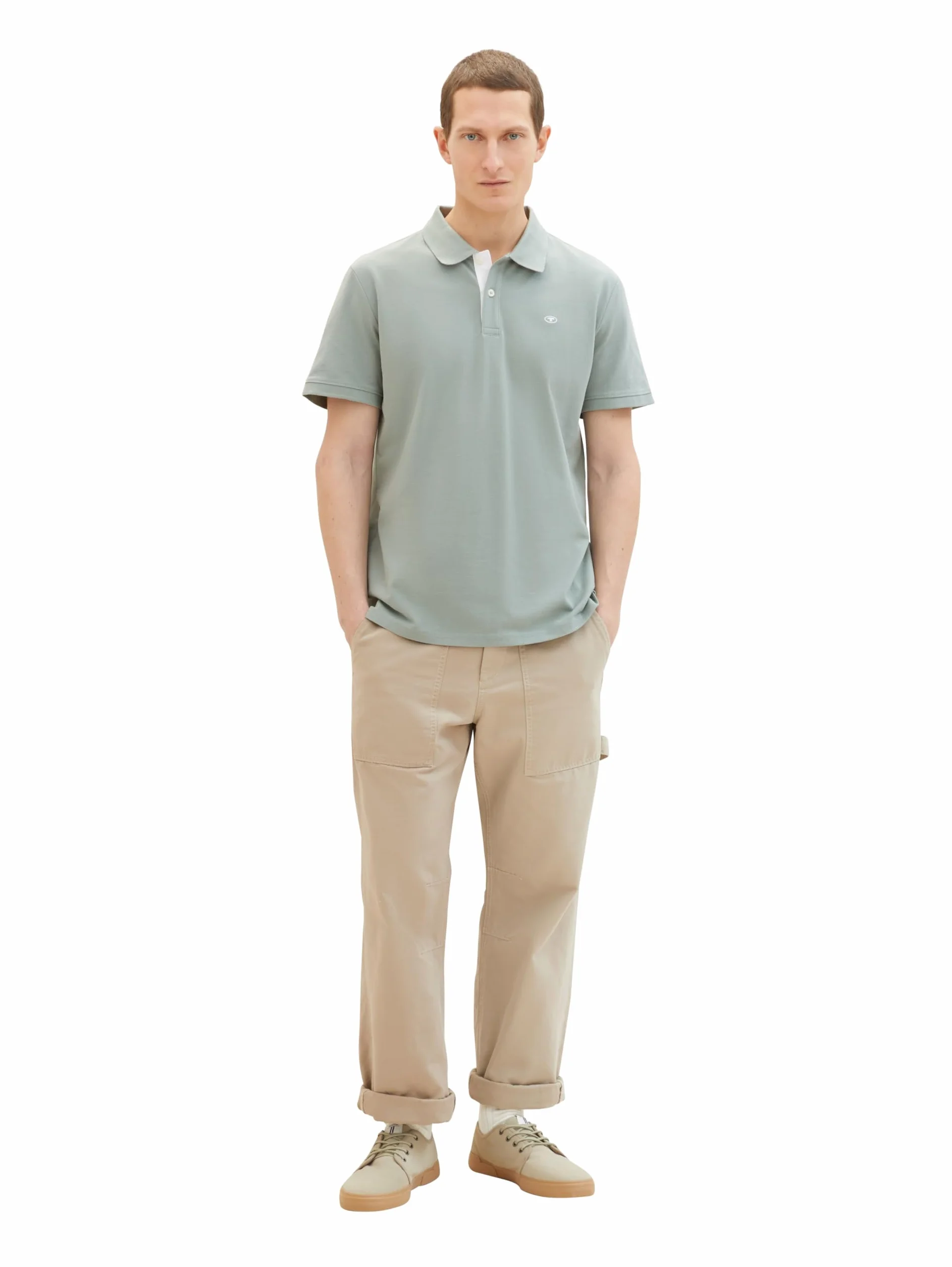 TOM TAILOR Koszulka polo Basic Piqué Mężczyźni XL Iced Grey Mint