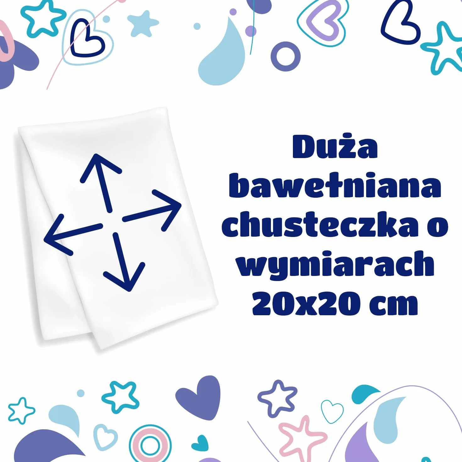 Kindii Pure&Dry Suche Chusteczki dla niemowląt - Baby Essentials - Jednorazowy ręcznik do twarzy - Chusteczki dla niemowląt luzem - Akcesoria dla niemowląt - Wielofunkcyjne - 100% bawełna - 20 x 20 cm