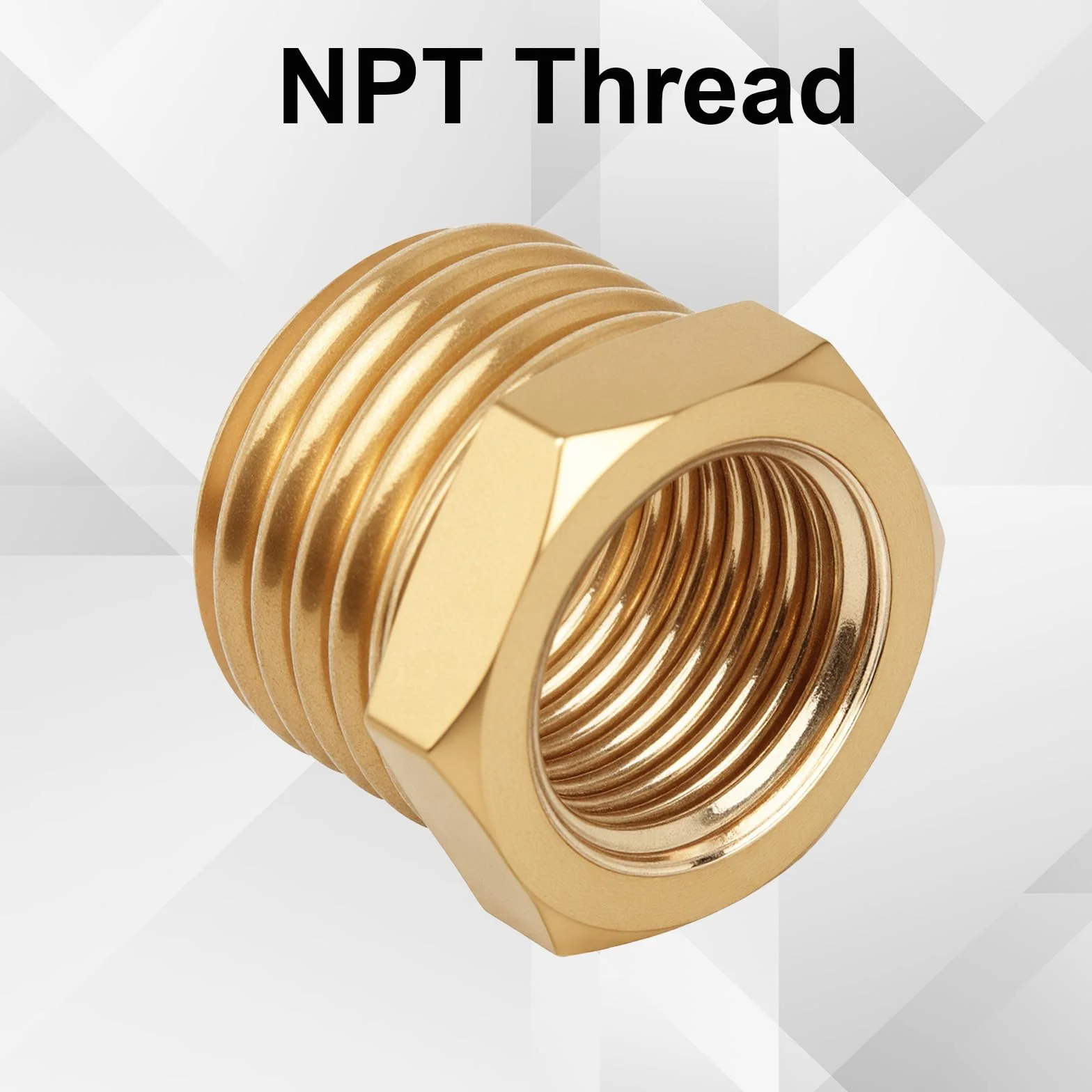 lasuroa 9szt Mosiężny Reduktor Sześciokątny Tuleja, 1/4" NPT Męski do 1/8" NPT Żeński Gwintowany Złączka Reduktor Adapter do Instalacji Wodociągowych Hydraulicznych i Gazowych
