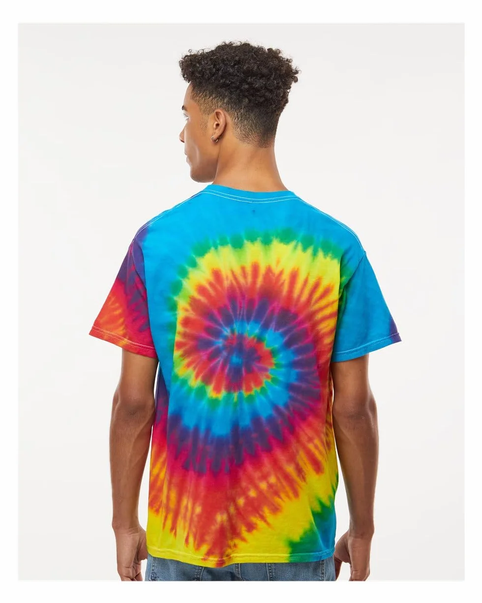 Unisex batik T-Shirt – Neon Rainbow Hippie Shirt dla kobiet i mężczyzn – strój festiwalowy w stylu lat 70. – Tie Dye tęczowa koszulka – bawełniana kolorowa koszulka męska S M L XL XXL 3XL 4XL 5XL