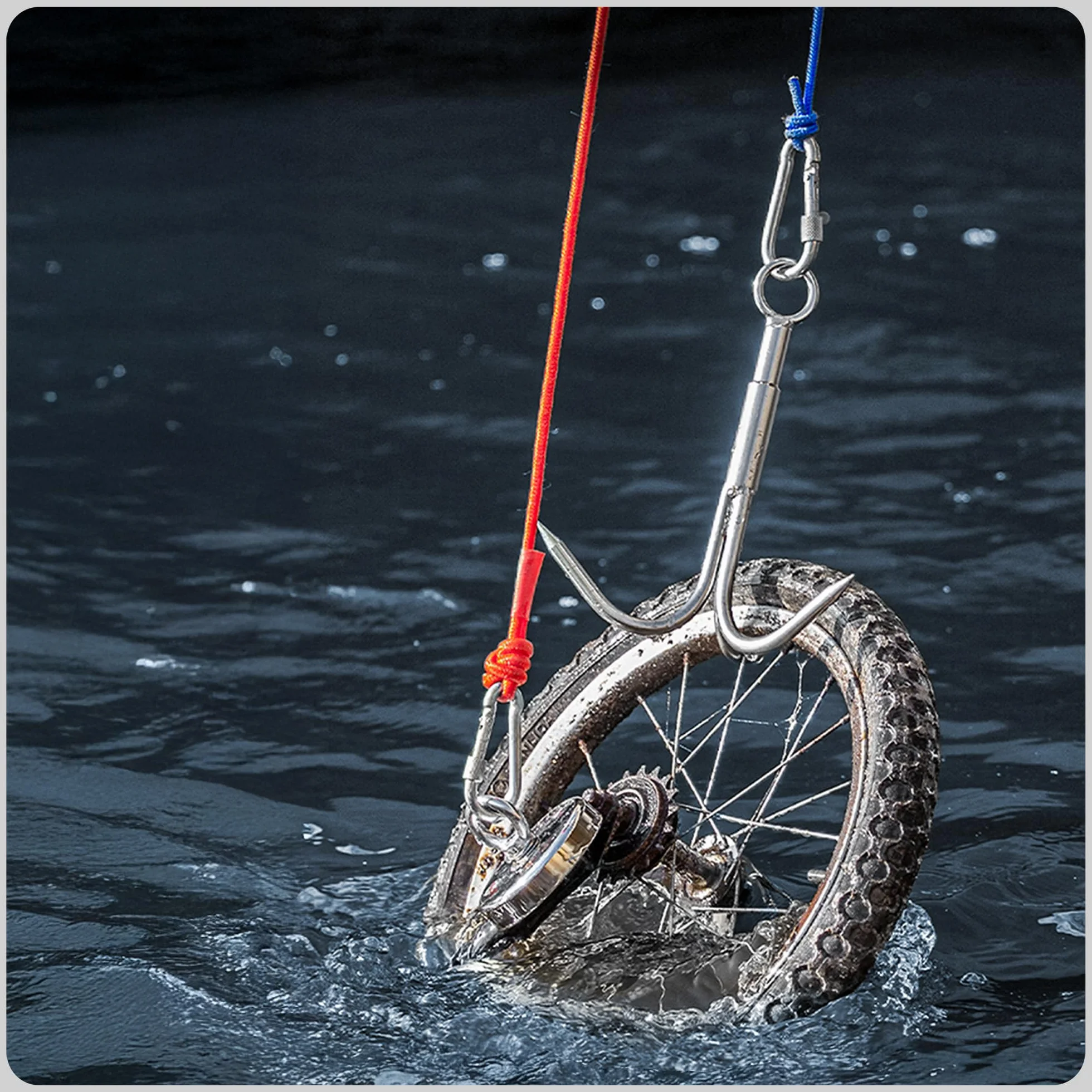 MAGFISHION Mega Zestaw do Magnetycznego Wędkarstwa - Siła Przyciągania 400KG - Ø90mm - Magnes Neodymowy z 2 Linami & Rękawice - Idealny do Magnetycznego Wędkarstwa - Magnes Ryba