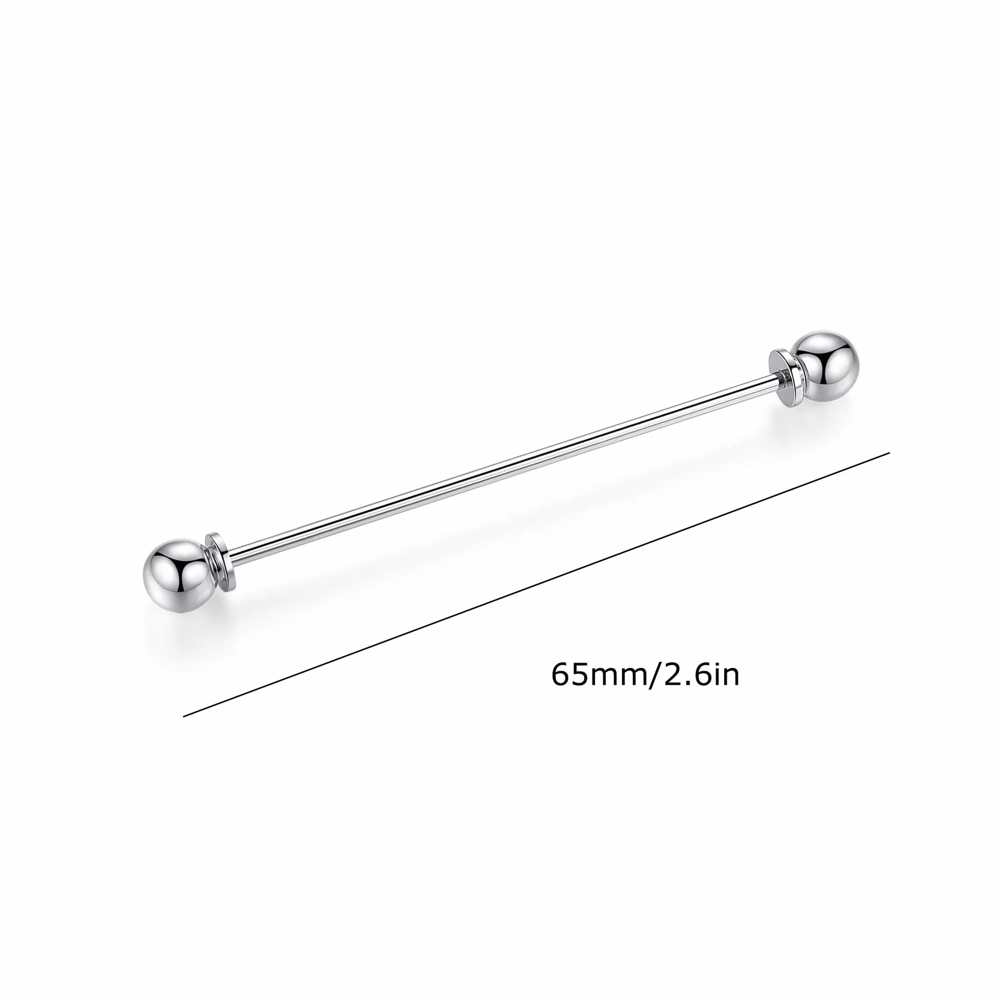 Hezhou Spinka do krawata metalowa srebrna męska klips