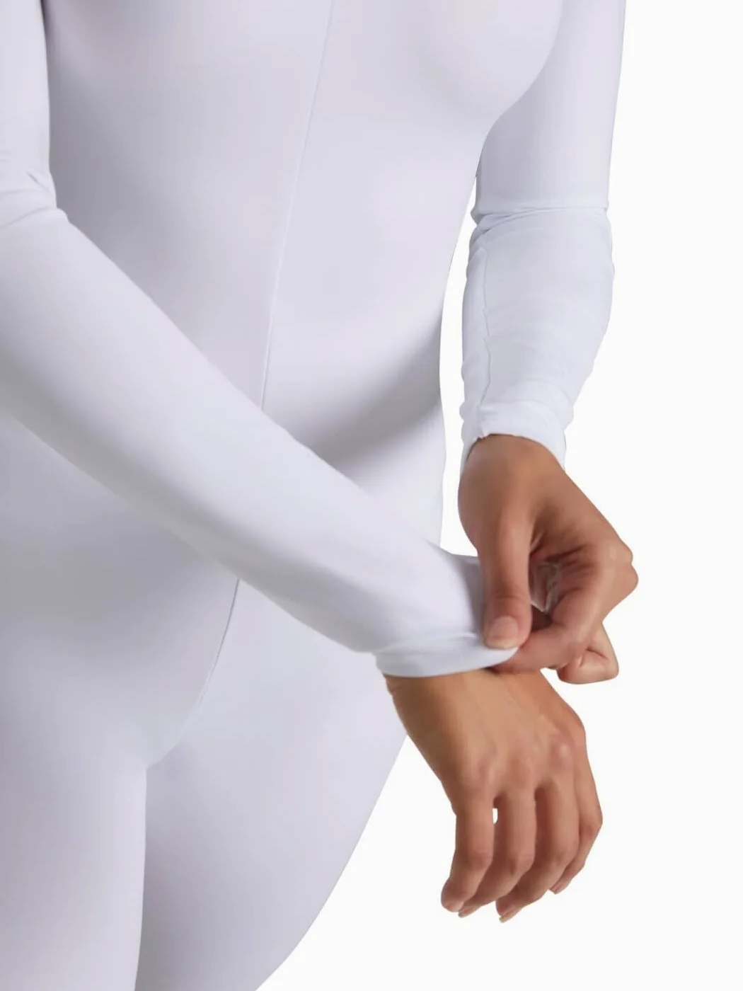 Capezio Unitard damski z długim rękawem, biały, S
