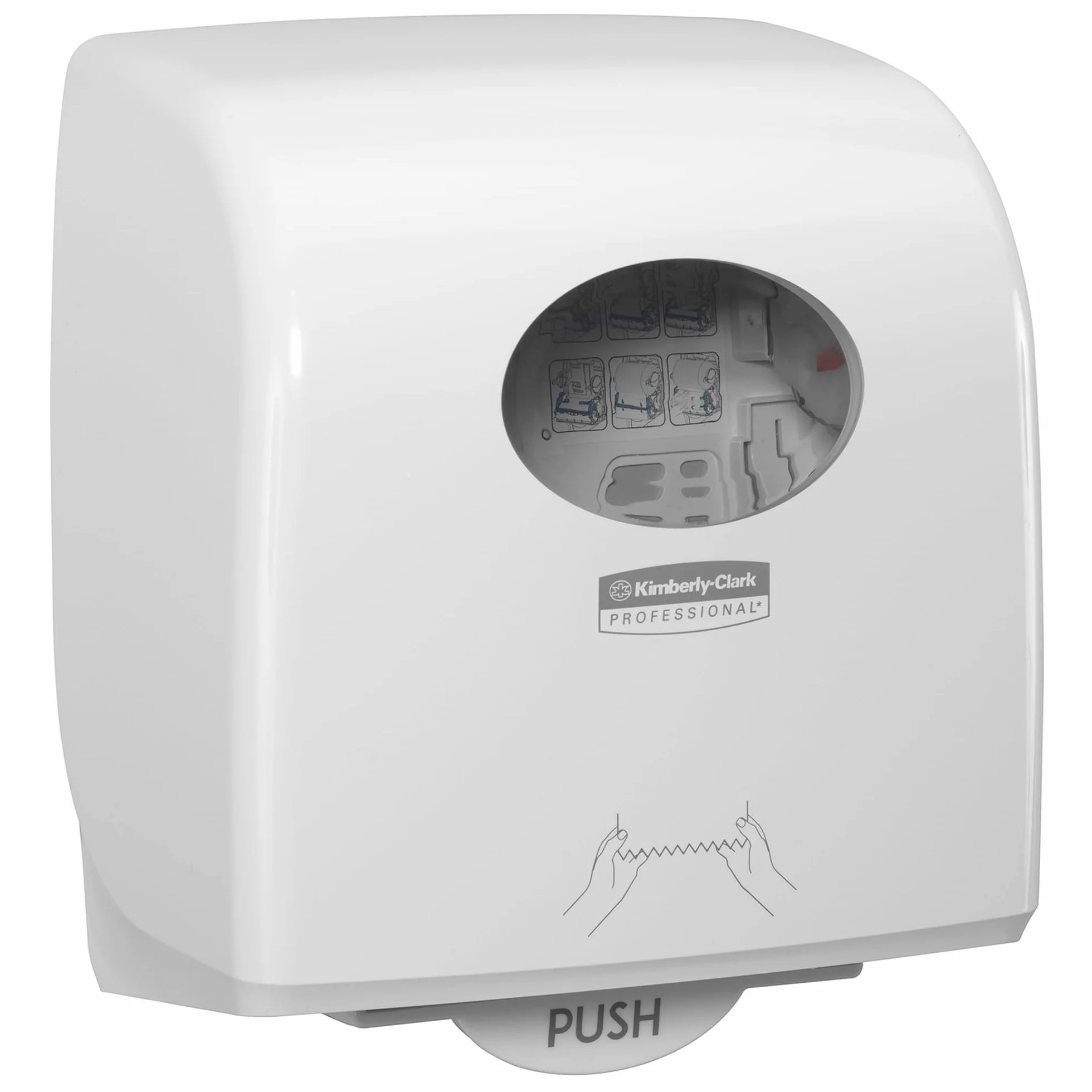 Dozownik ręczników do rąk w rolce Aquarius Slimroll 7955 — 1 biały dozownik ręczników papierowych