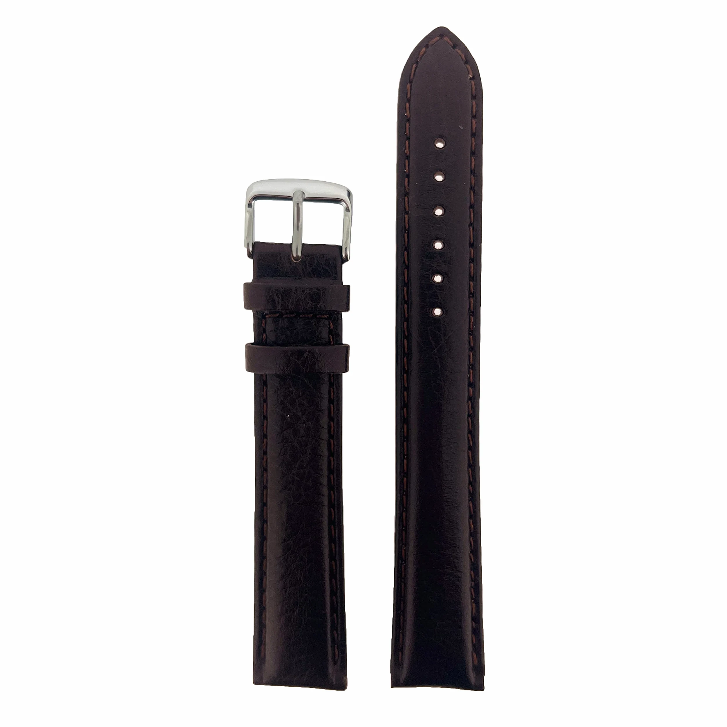 XXXL pasek do zegarka skórzany wyściełany męski czarny lub brązowy (18 mm, 20 mm 22 mm)