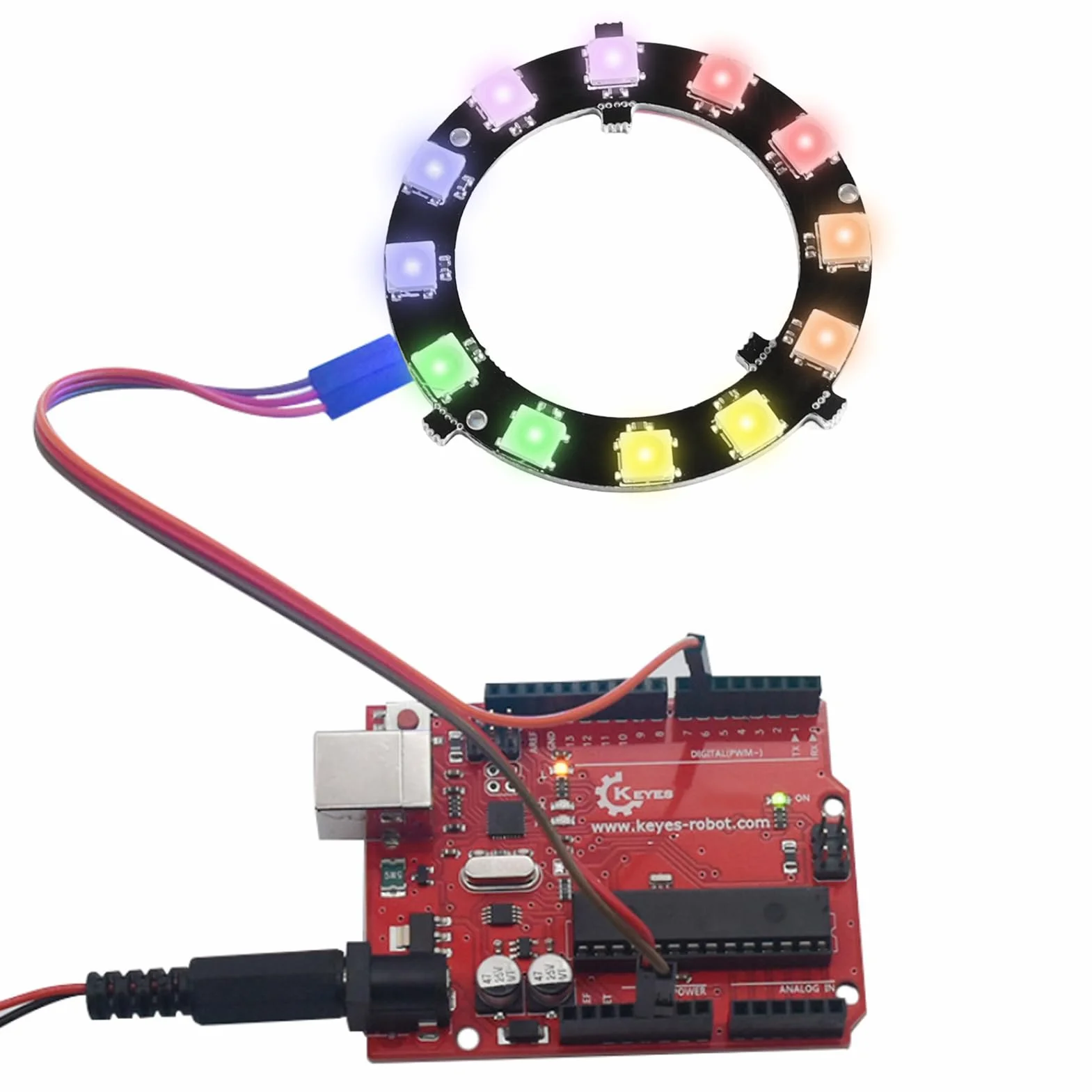 3 sztuki 5 V WS2812 RGB LED pierścień 12 bitów, możliwość indywidualnego adresowania, WS2812 5050 LED, średnica 50 mm, do projektów DIY, Raspberry Pi