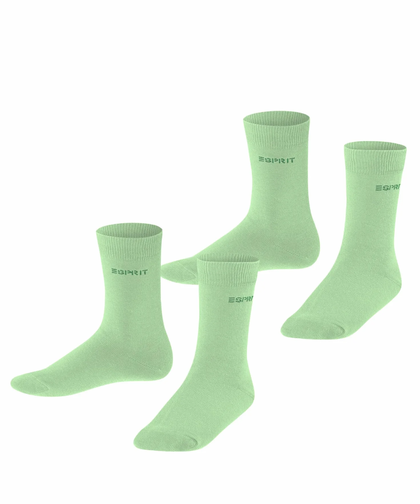 ESPRIT Uniseks - dzieci Skarpety Foot Logo Multipack K So Bawełna jednokolorowe 2 Pak, Zielony After Eight 7134, 31-34