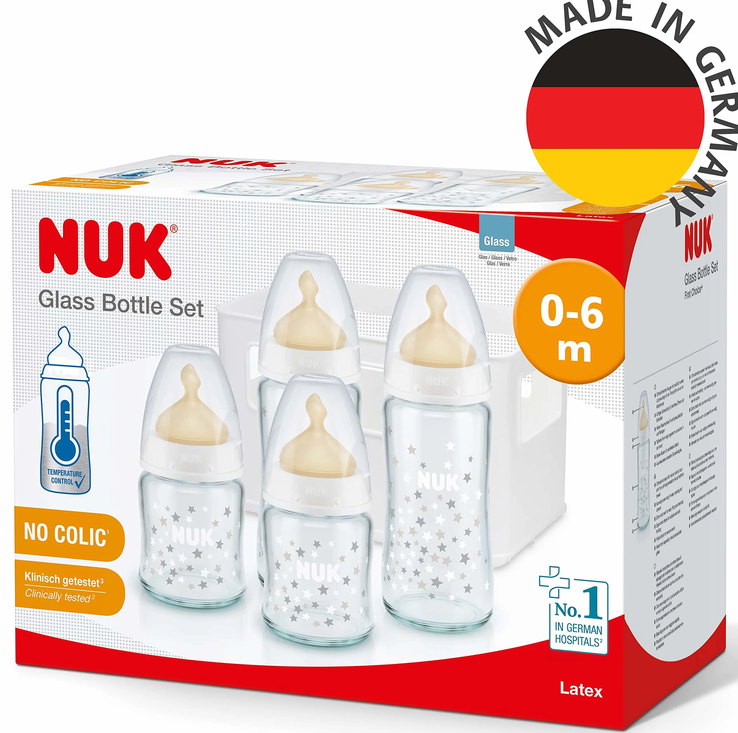 Nuk 10225252 Zestaw Butelek Niemowlęcych, 0-6 miesięcy