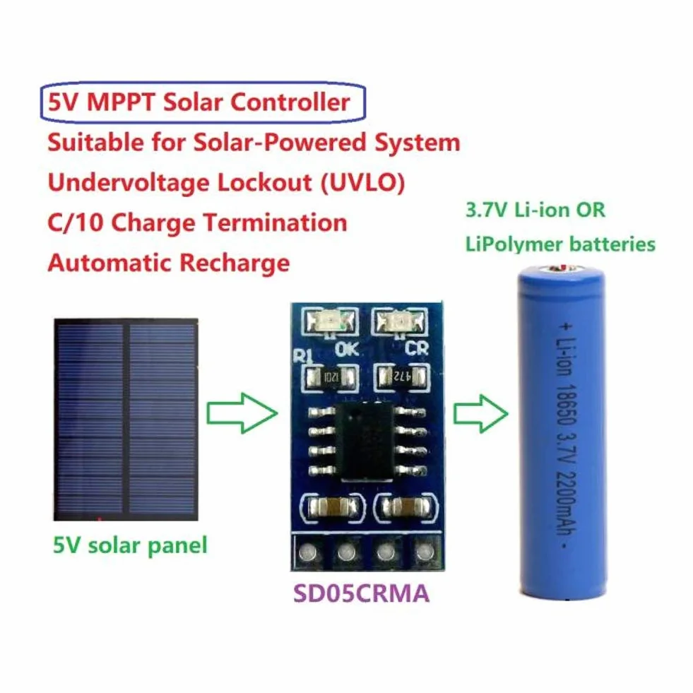 1A moduł ładowania Słonecznego 4.2V Kontroler ładowania Słonecznego 5v, 3.7V LiPo Li-ion ładowarka do Baterii Litowej MPPT moduł Kontrolera ładowania Słonecznego ze (z