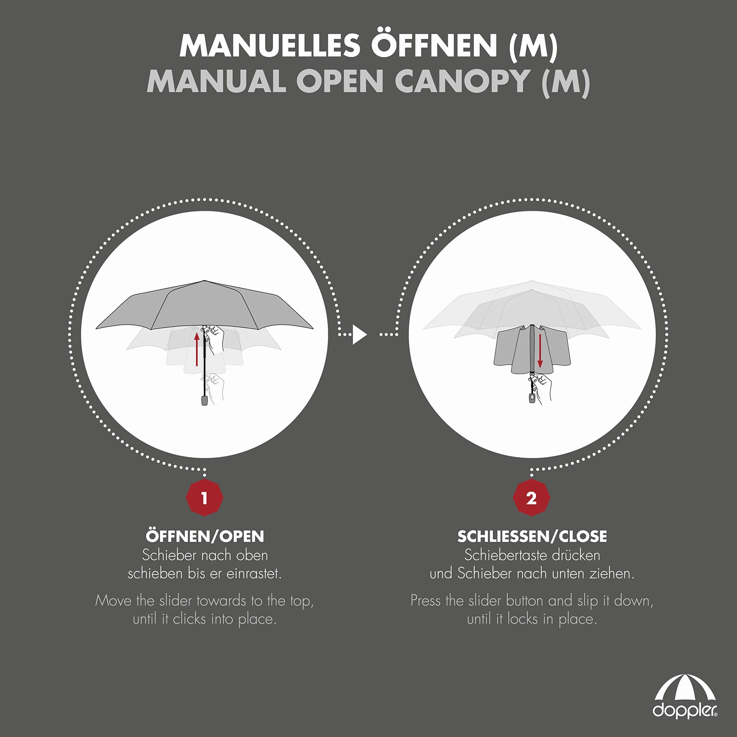 Doppler Parasol kieszonkowy ze stali węglowej 22 cm