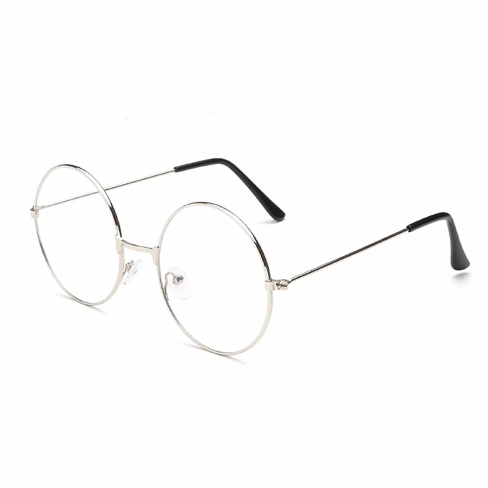 TRIXES Okulary z okrągłymi szkłami – Beatles retro styl lat sześćdziesiątych XX wieku szkło przezroczyste - okrągłe okulary jako uzupełnienie kostiumu Cosplay Retro Party Geek okulary akcesoria do