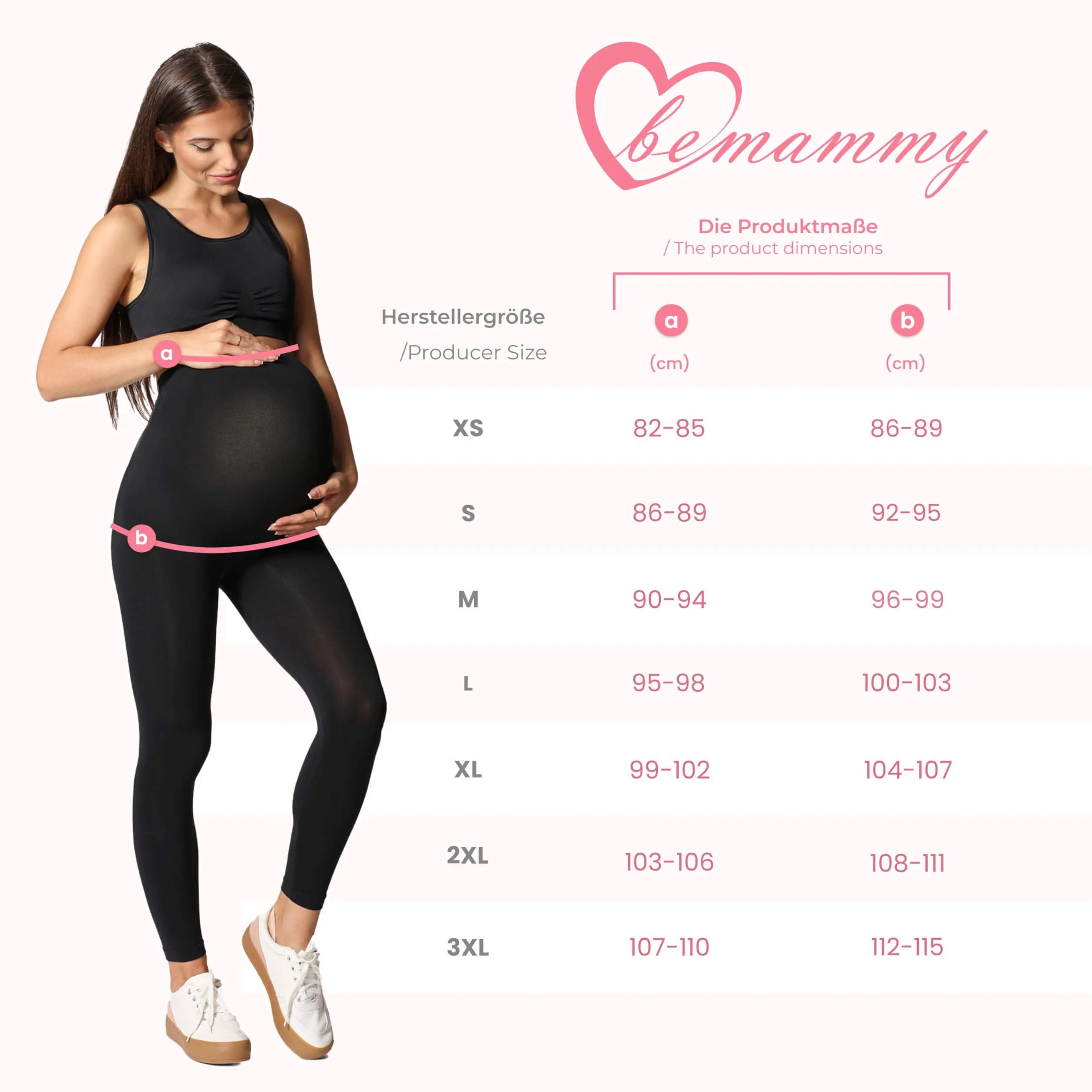 Be Mammy Długie Legginsy Ciążowe z Wiskozy BE-02 2er Pack