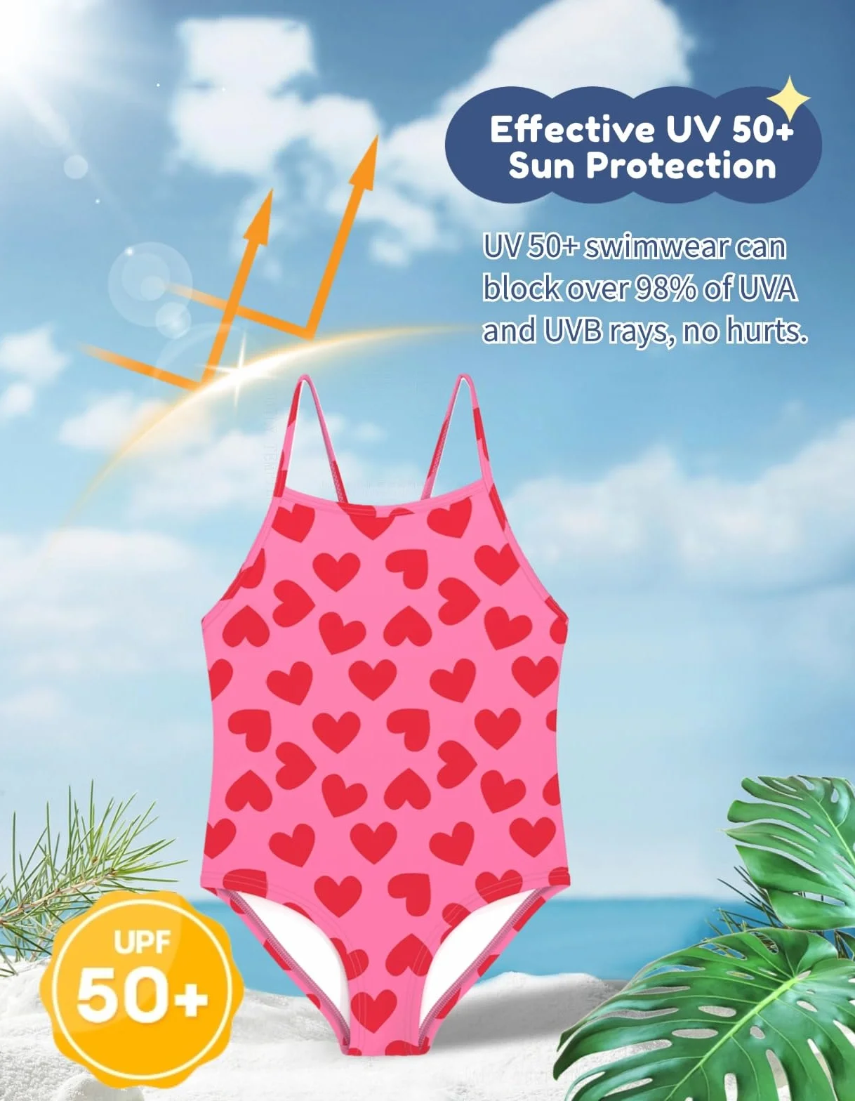 Strój kąpielowy dla dziewczynek jednoczęściowy bez rękawów bikini dzieci 2-10 lat