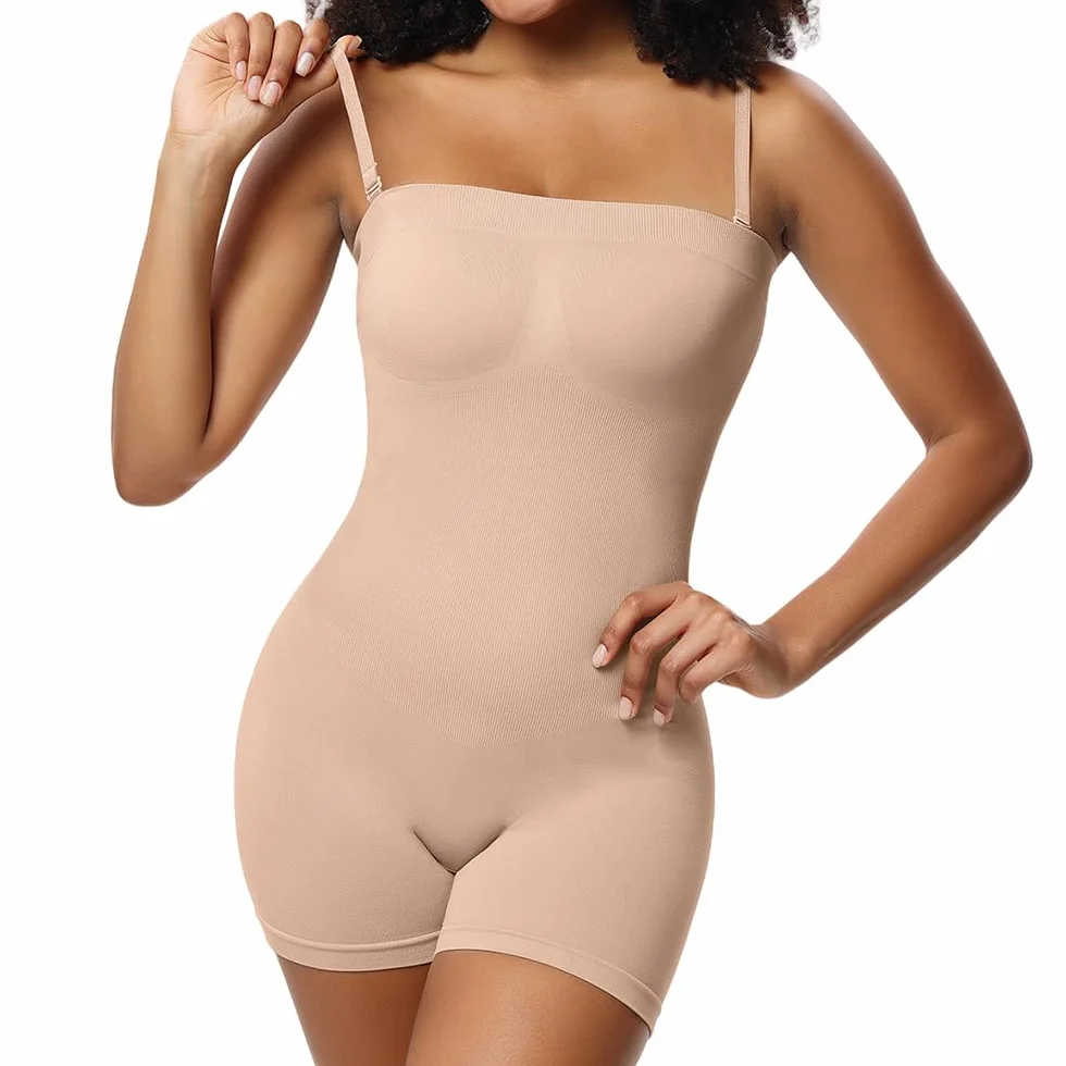 YUROUCIO Body damskie Shapewear bez ramiączek modelujące brzuch modelujące body tube odchudzające spodnie body modelujące brzuch kontrola brzucha pas bandeau kolumbijskie szorty bezszwowy gorset