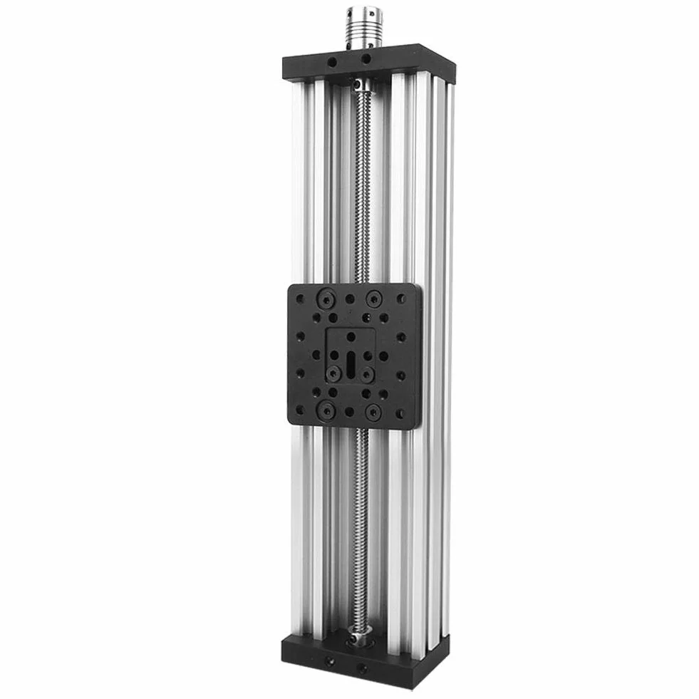 Liniowy stół przesuwny, długość przesuwu 250-500 mm Ślimakowy stół przesuwny Napęd stolika do grawerek w drukarkach 3D itp. Zautomatyzowane linie produkcyjne (250 mm srebrne)