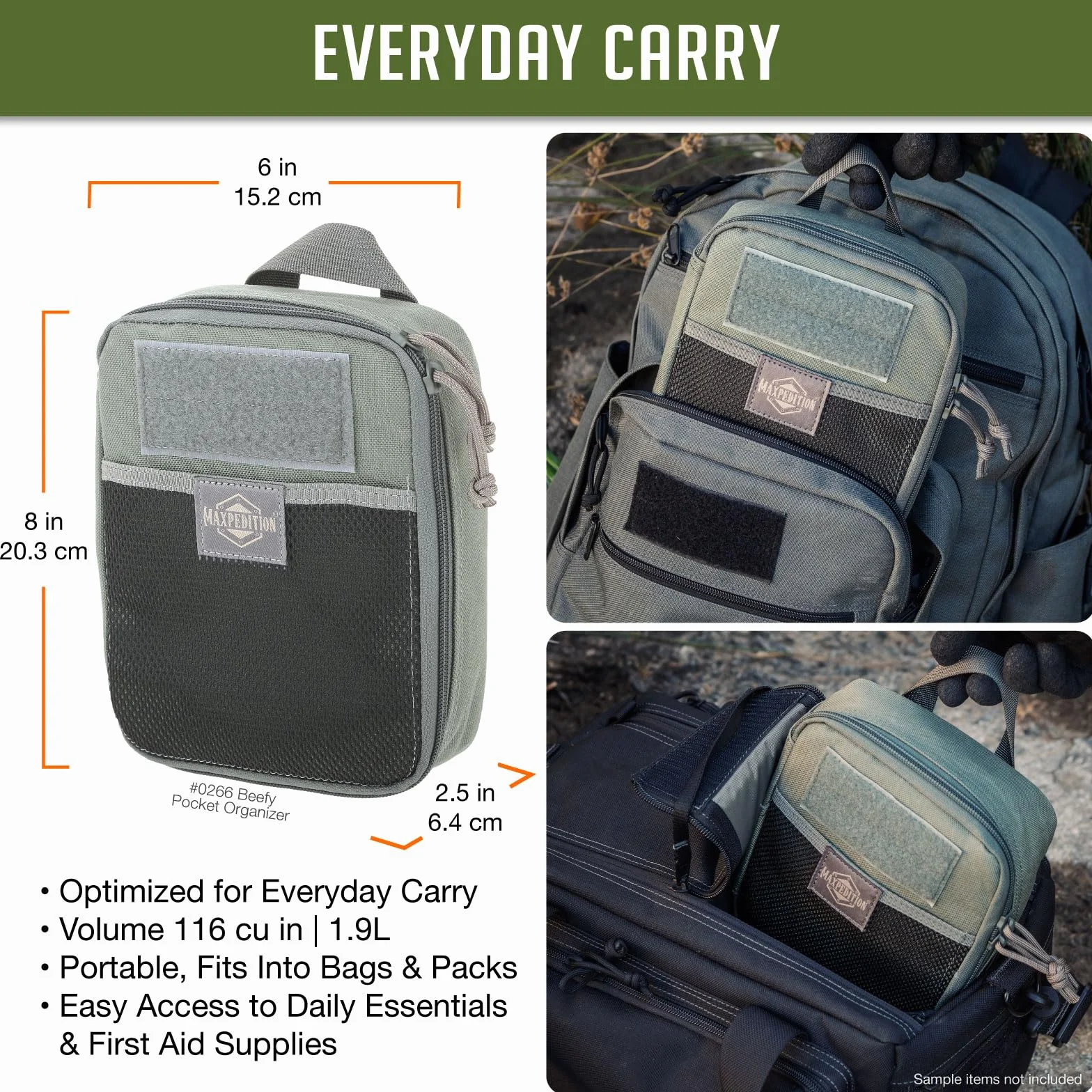 MAXPEDITION Beefy kieszonkowy organizer, kompaktowy, kompatybilny z MOLLE, nylonowy woreczek taktyczny 1000D, narzędzie do noszenia na co dzień i przechowywanie sprzętu na zewnątrz, taktyczny,