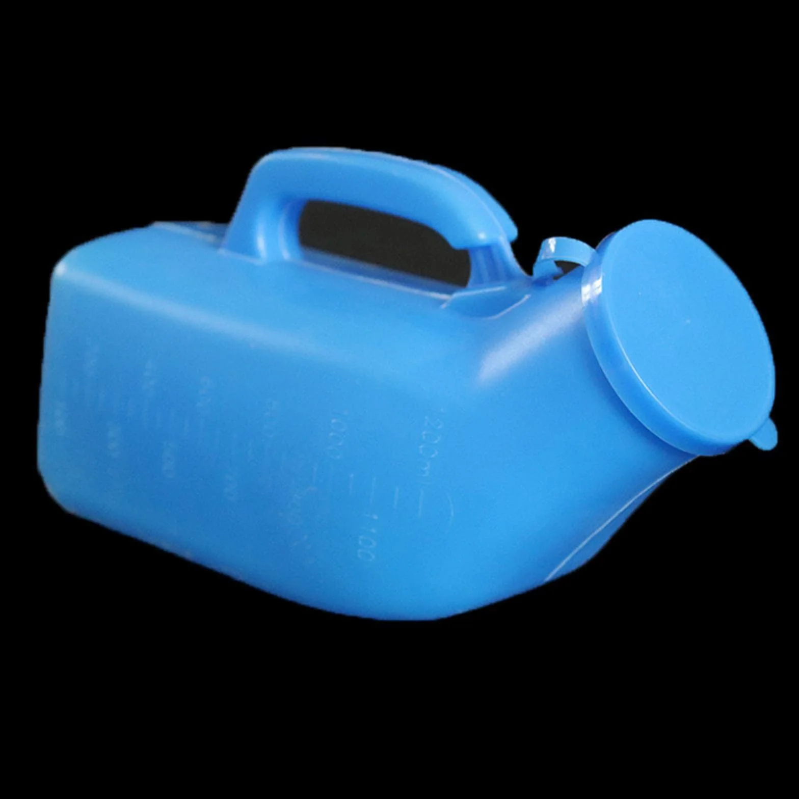 Pisuar męski z uchwytem i pokrywką, 1200 ml, dla podróżników, niepełnosprawnych seniorów, niebieski