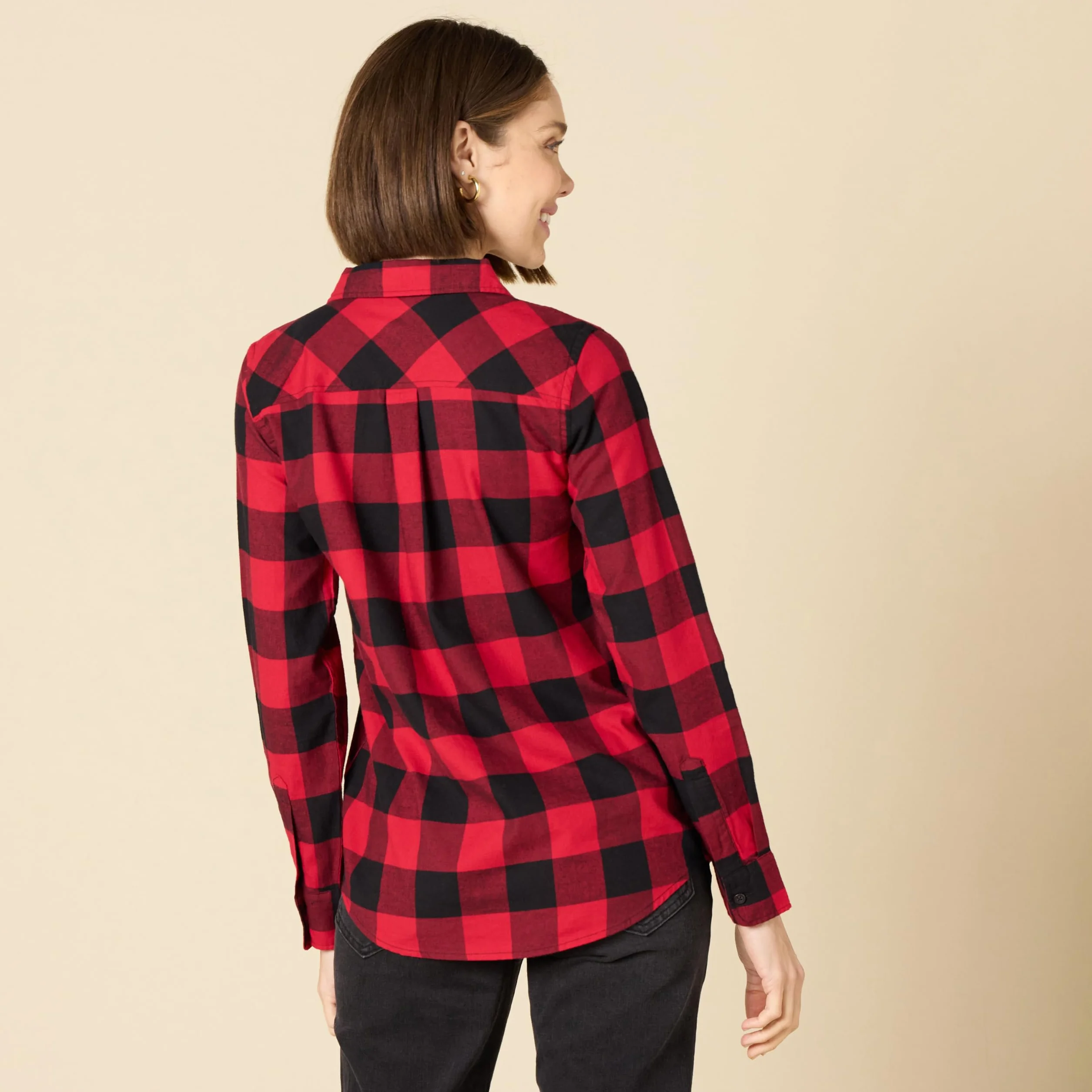 Amazon Essentials Kobiety Lekka flanelowa koszula z długim rękawem w kratę classic fit