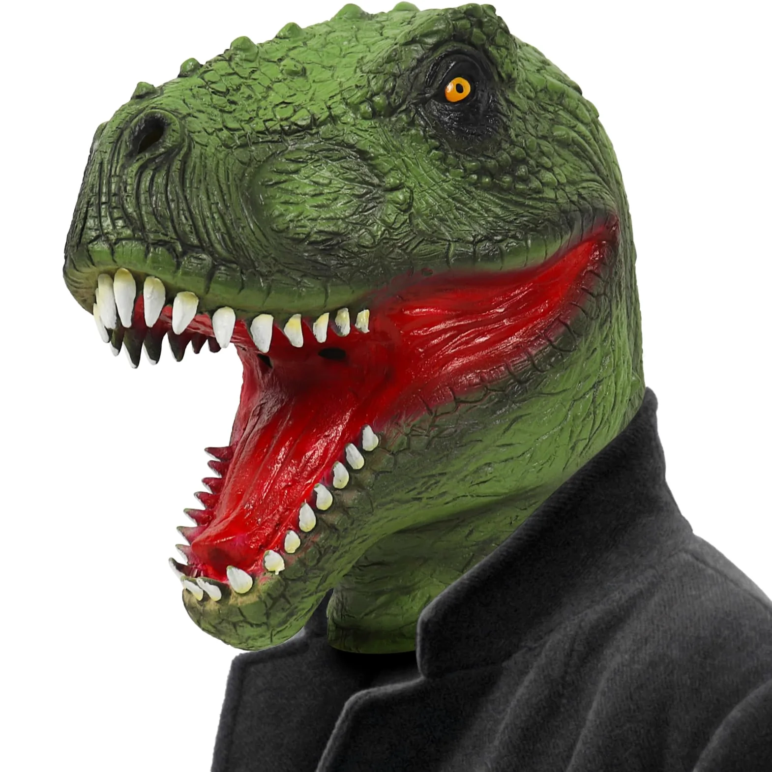 SANZHIGOU Maska na głowę dinozaura Maska kredowa Halloween karnawał kostium maska preferencje zielona