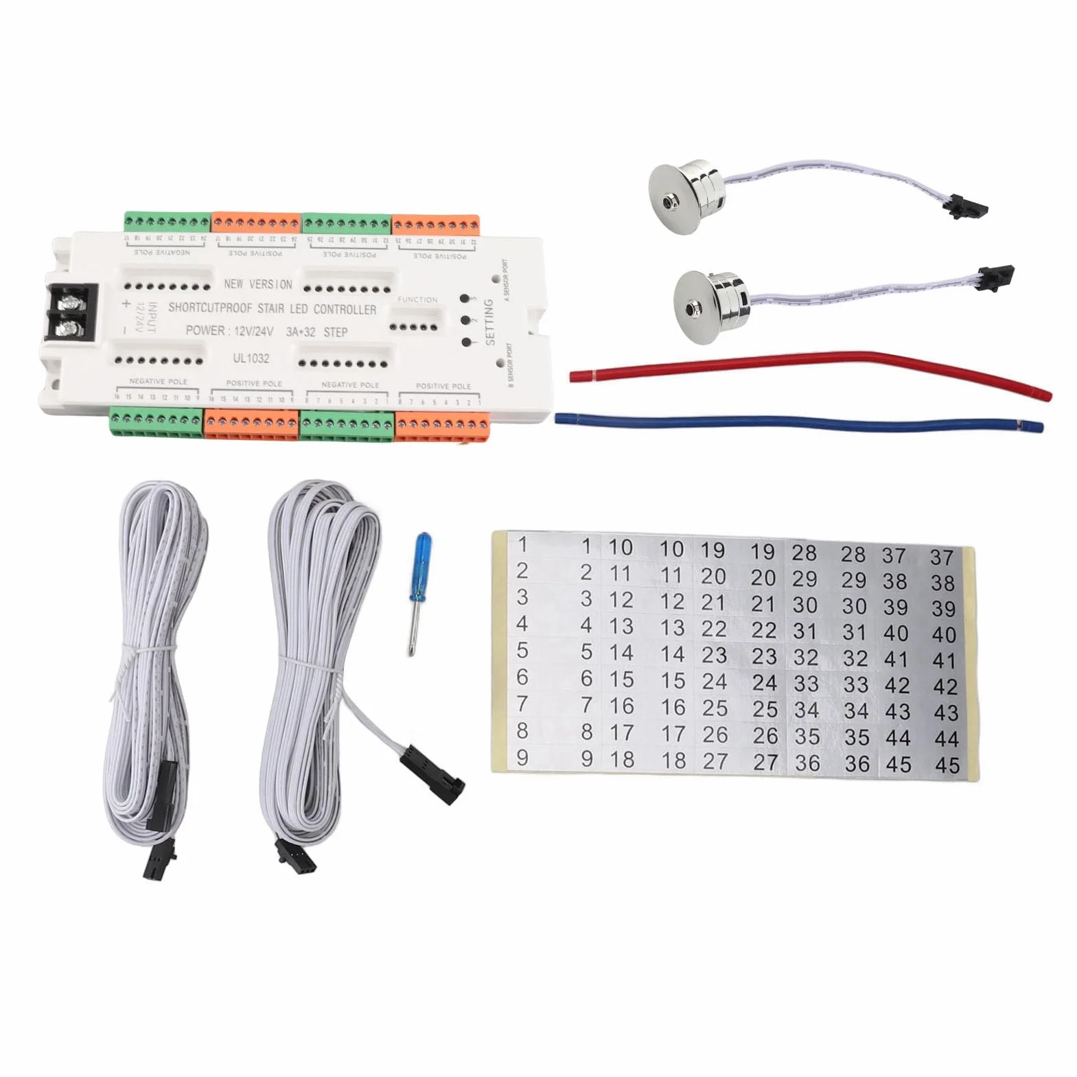 Keenso Czujnik Ruchu Schodowa -Kontroler Safe DC12V 24V Wejście do Handlowego do Domu ABS Materiał ABS
