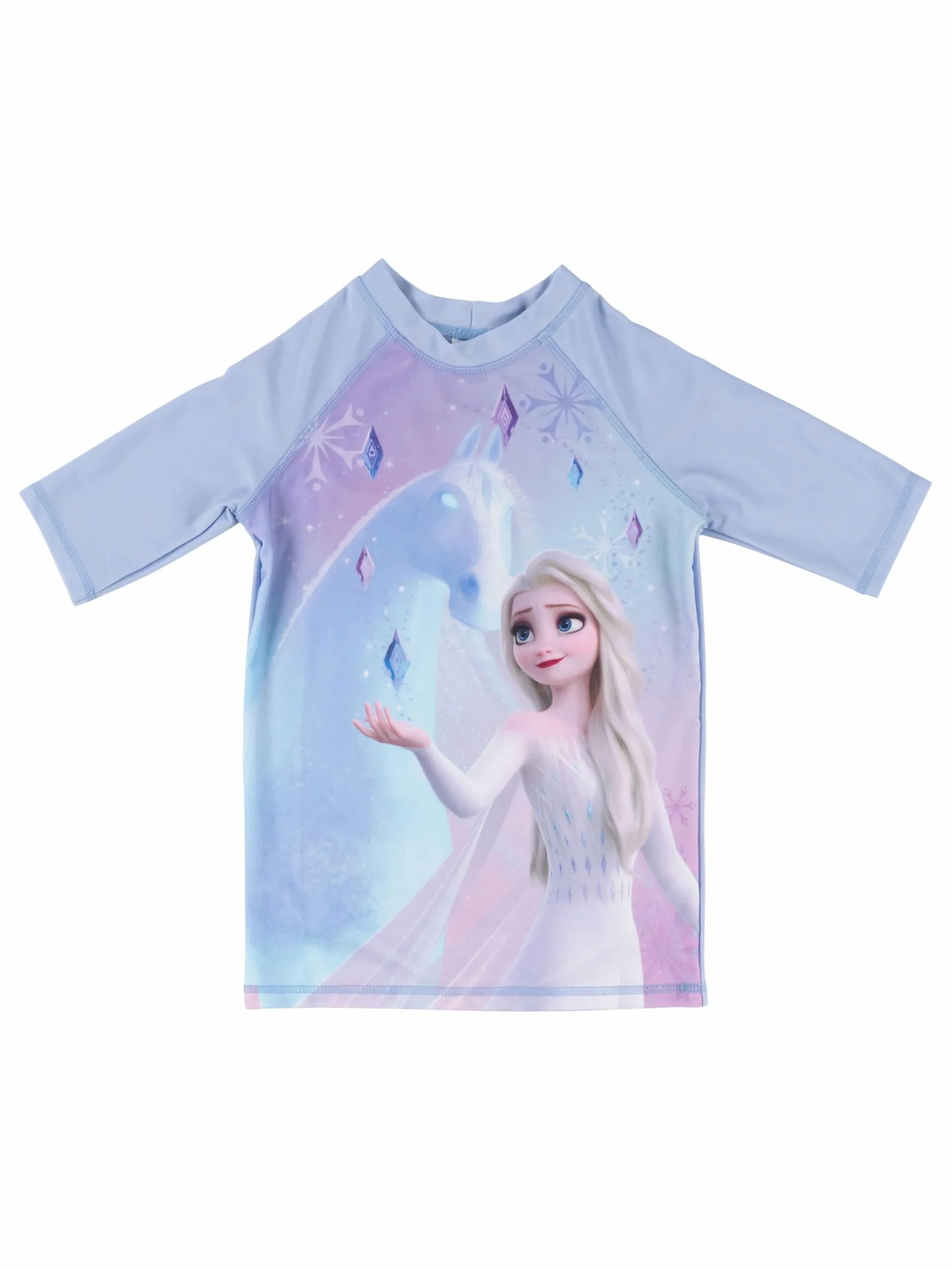 United Labels Disney Królowa Lodu kostium kąpielowy dwuczęściowy, ochrona przed promieniowaniem UV 30, dla dziewcząt, ELSA, fioletowy, moda kąpielowa dla dzieci z koszulką i kąpielówkami, strój