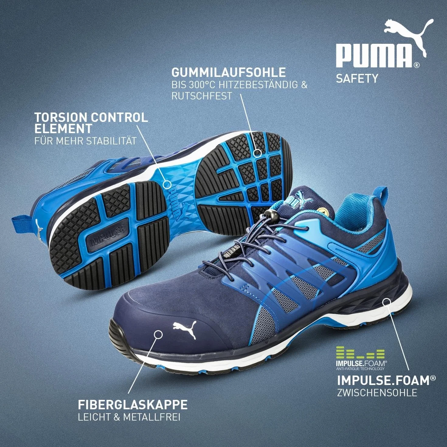 Buty robocze BHP Velocity 2.0 Blue Low 643850 S1P ESD rozmiar 39 Puma