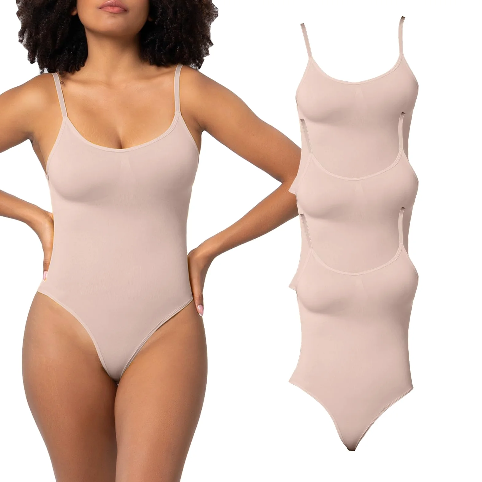 LYGXWJFC Body dla kobiet Bielizna modelująca brzuch Bezszwowe rzeźbienie Backless Stringi Body Tank Top