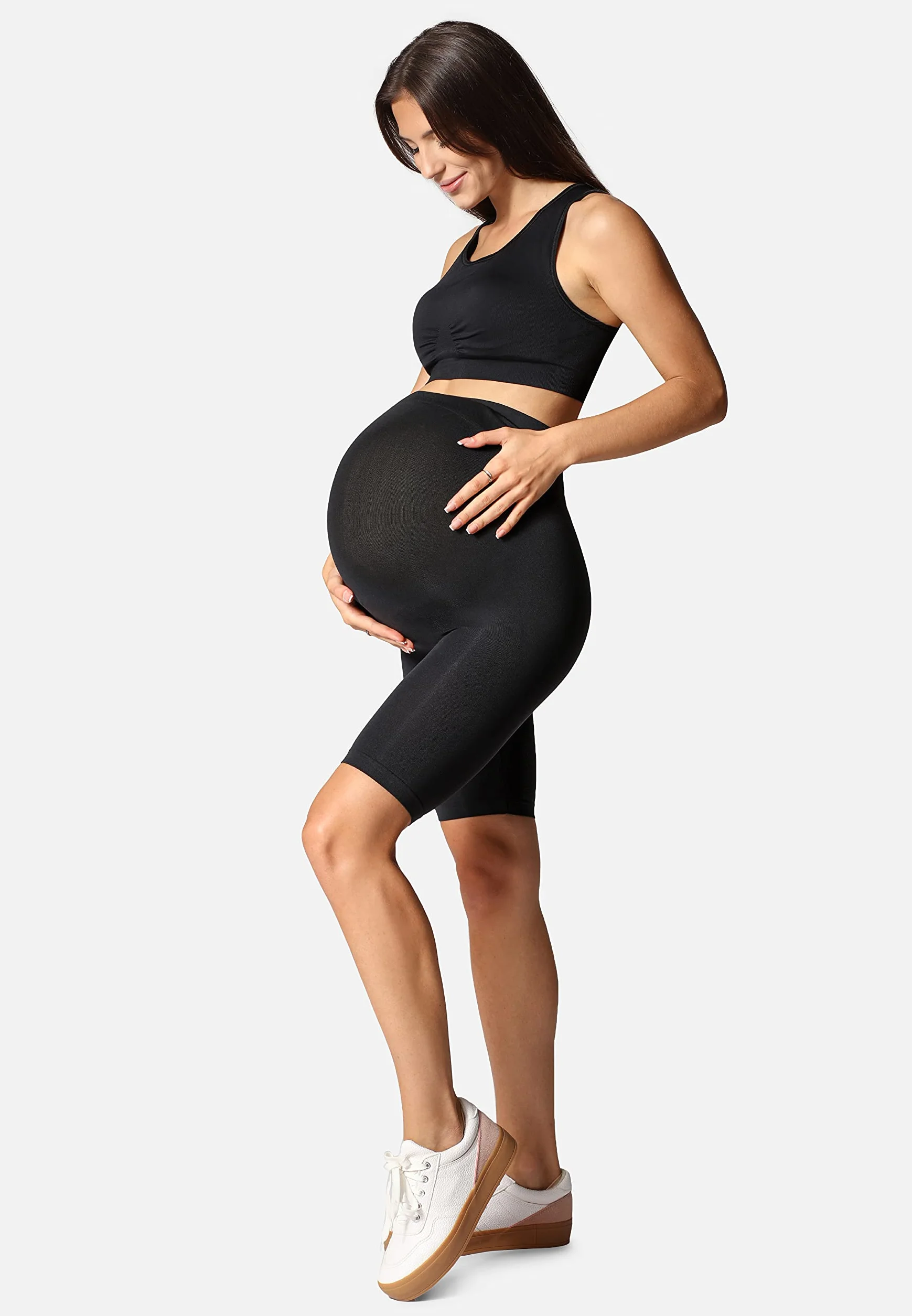 Be Mammy Damskie Krótkie Legginsy Ciążowe BE-1124