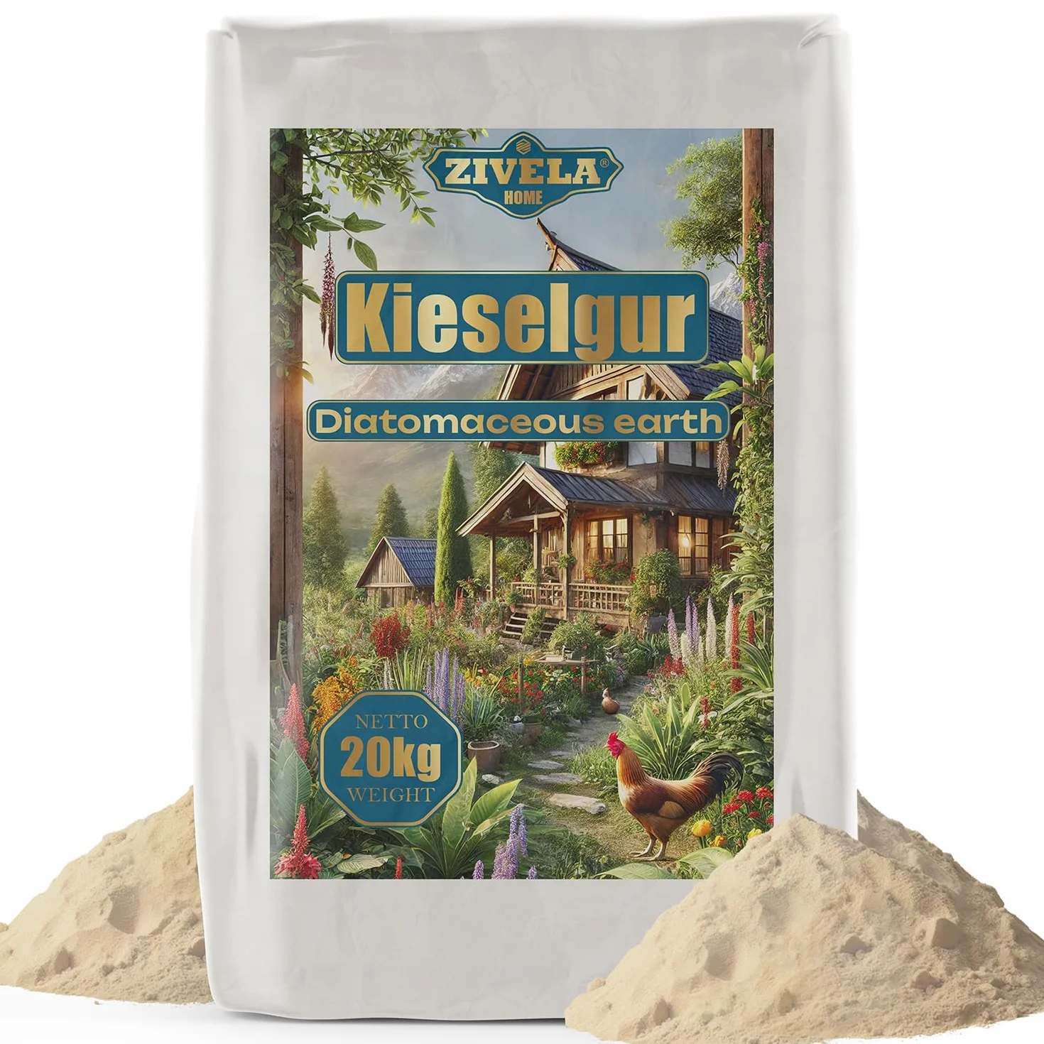 Ziemia okrzemkowa dla kur 20 kg – 100% naturalna ziemia okrzemkowa, drobna do ogrodnictwa, zastosowań technicznych i hodowli zwierząt, bezpieczna i skuteczna w walce ze szkodnikami – idealna do