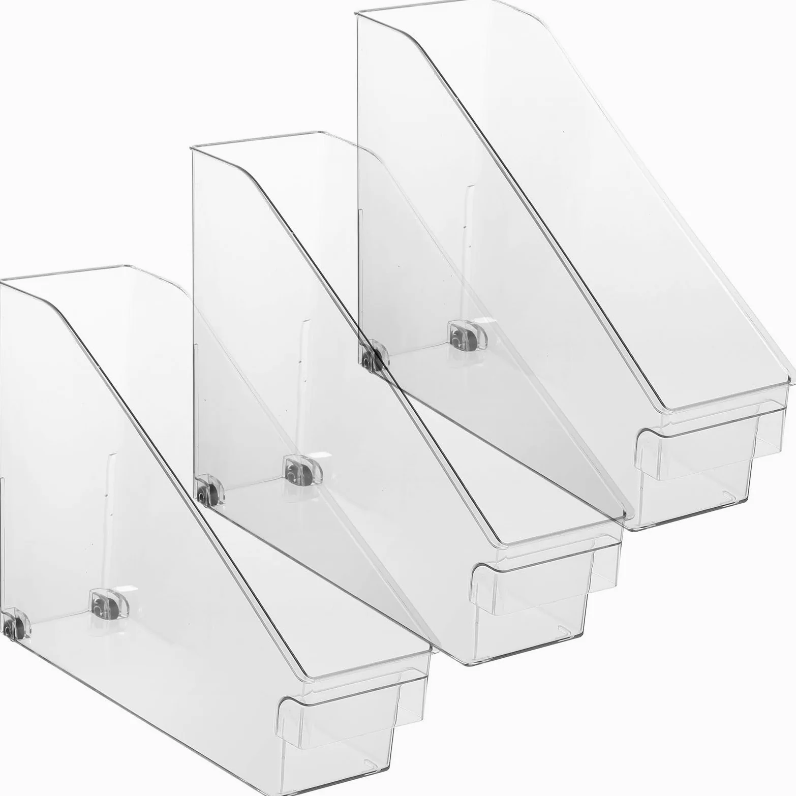 3-pak przezroczystych akrylowych przegródek do przechowywania toreb, 12,2 x 3,7 x 10 organizery do torebki z kółkami, zdejmowane uchwyty na torby do szafy i ekspozycji na blat