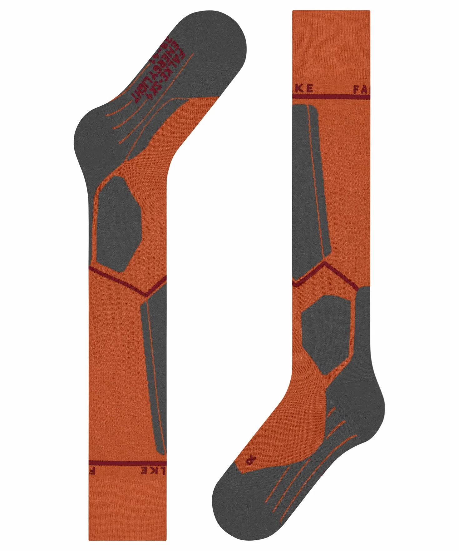 FALKE Skarpety narciarskie SK4 Energizing Light M Wełna kompresyjne Pomarańczowy Flash Orange 42-43
